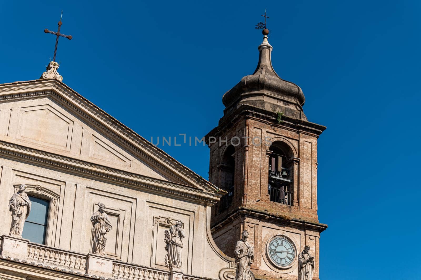 Terni church of the cathedral detail of the bell tower in the historic area