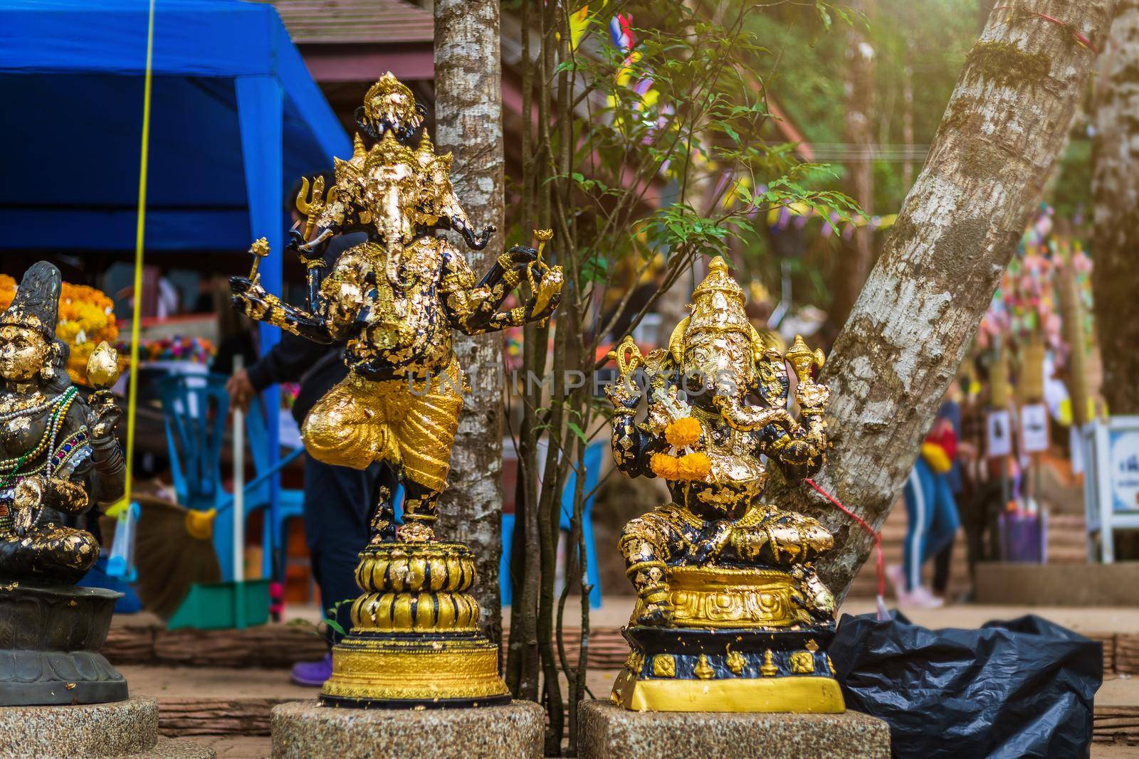 Ganesh statue On the way up at The stone with the footprint of Lord Buddha at Khitchakut mountain It is a major tourist attraction Chanthaburi, Thailand.