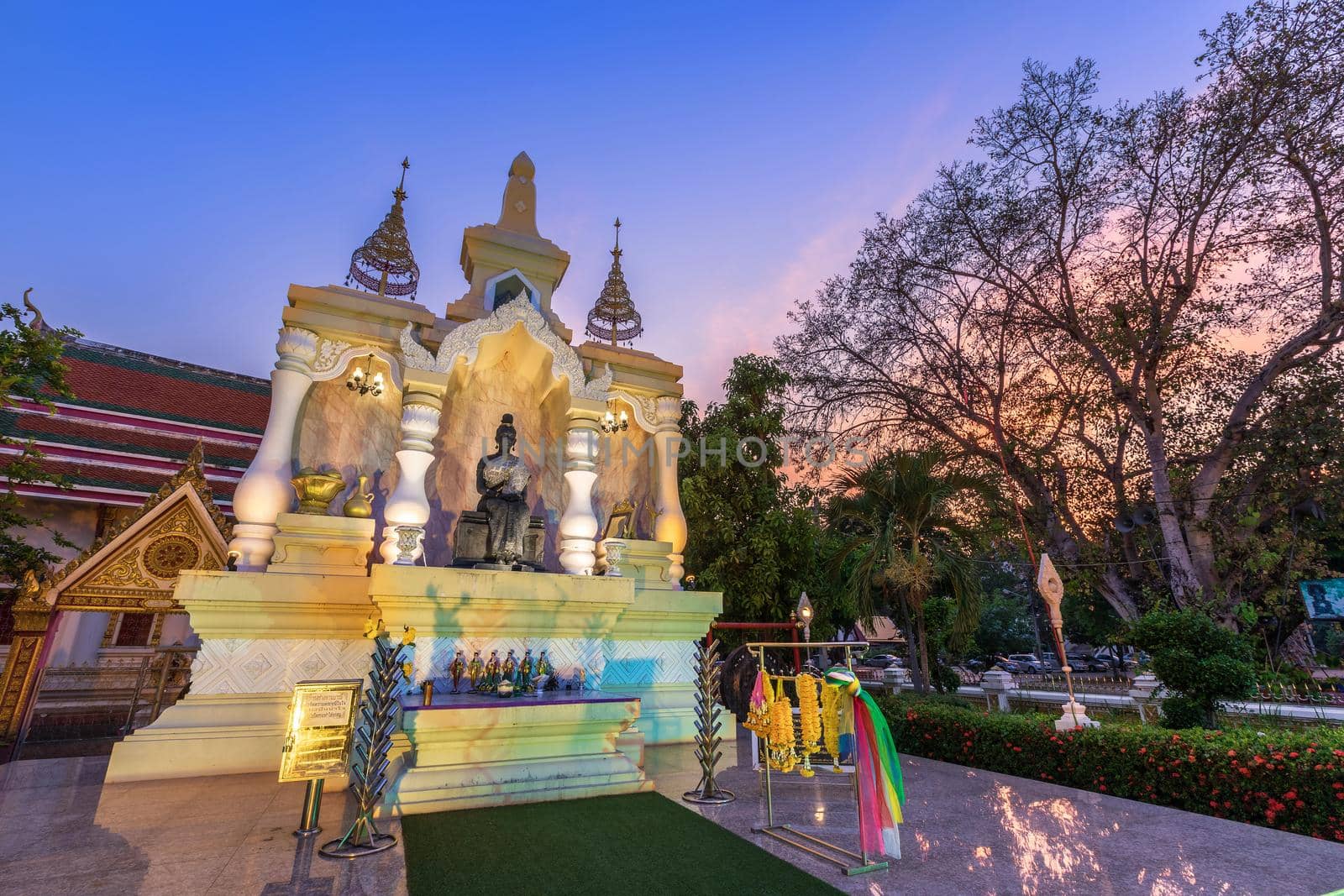 Court of Thai Princess "Suphankanlaya" statue monument at Temple (Thai language:Wat Chan Ta Wan Ork) or Wat Chanang East is a Buddhist temple It is a major tourist attraction in Phitsanulok, Thailand.