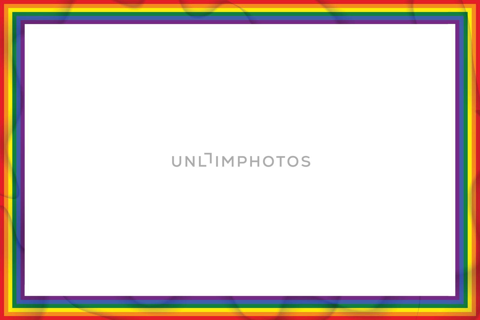 Flag LGBT icons, squared frame. Template border, vector illustration. Love wins. LGBT symbols in rainbow colors. Gay pride collection. Copy space.