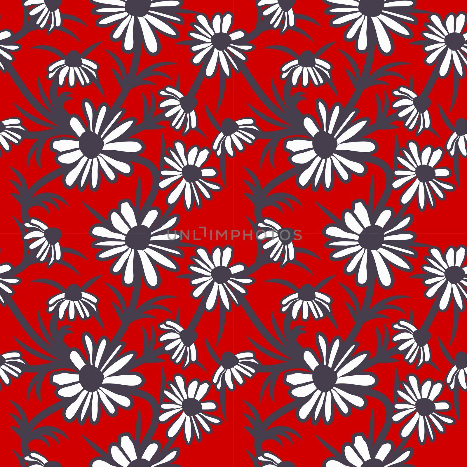 Floral pattern with abstract flowers. Ethnic endless background with ornamental decorative elements with traditional ethnic motives, tribal geometric figures. Print for wrapping, background.  Use for wallpaper, pattern fills, web page background