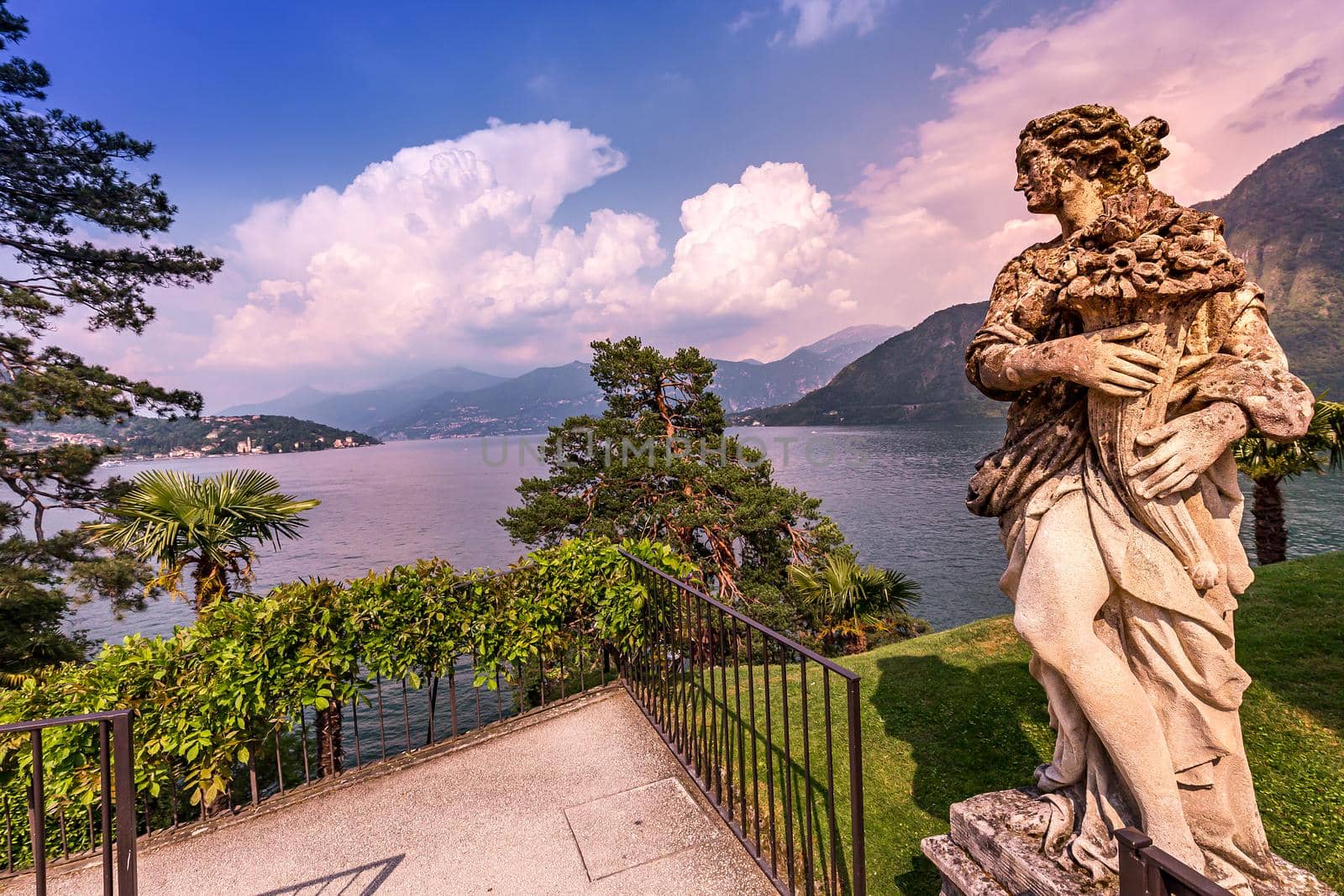 LENNO, ITALY, JUNE 04, 2019 : exteriors of villa del Balbianello, on lake Como, june 04, 2019, in Lenno, italy