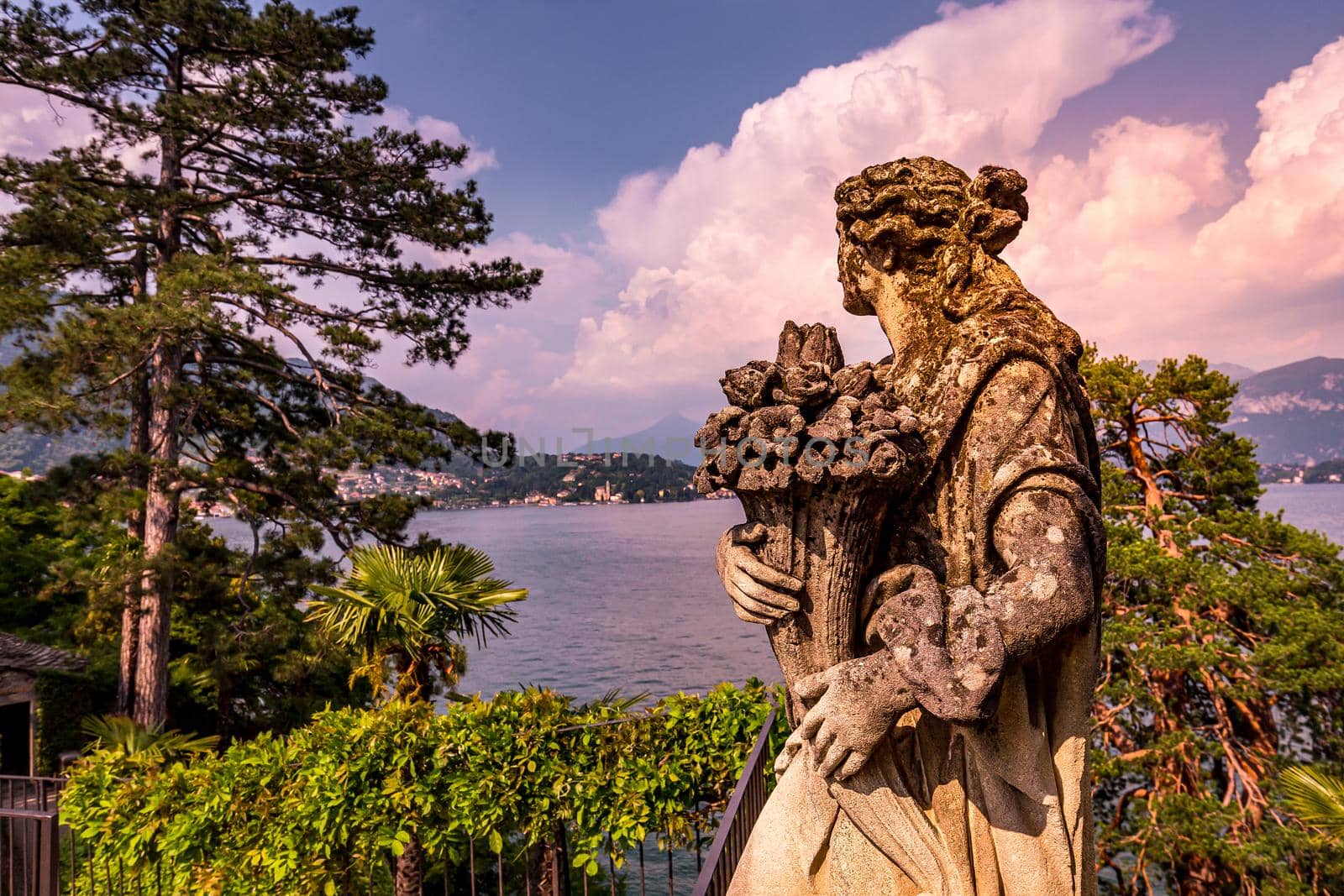 LENNO, ITALY, JUNE 04, 2019 : exteriors of villa del Balbianello, on lake Como, june 04, 2019, in Lenno, italy