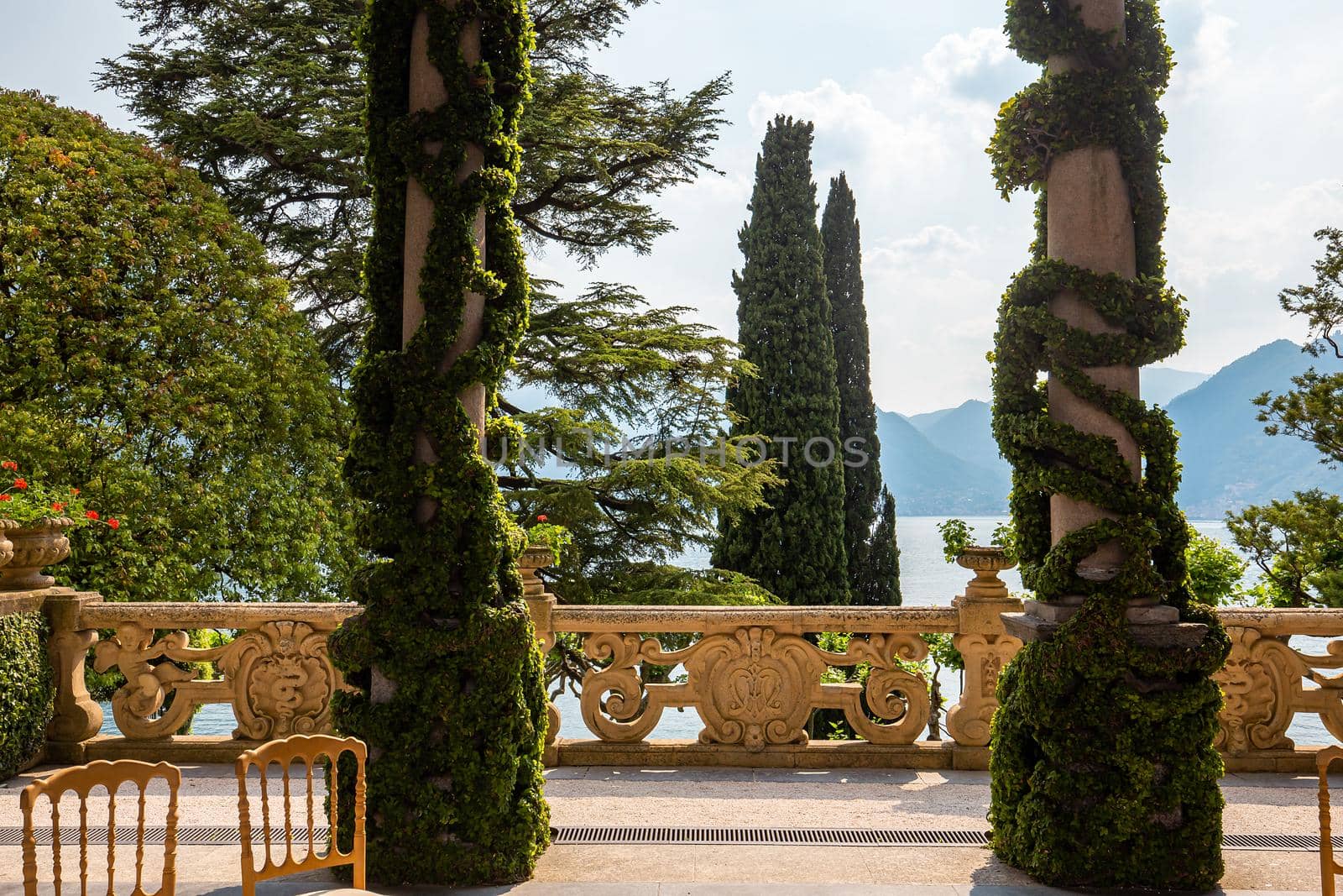 LENNO, ITALY, JUNE 04, 2019 : exteriors of villa del Balbianello, on lake Como, june 04, 2019, in Lenno, italy