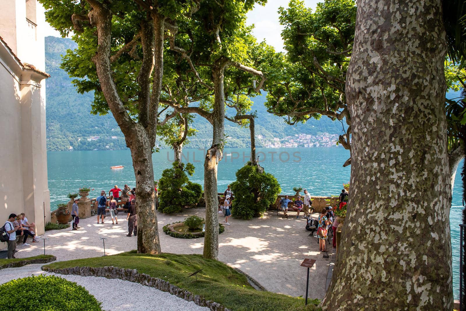 LENNO, ITALY, JUNE 04, 2019 : exteriors of villa del Balbianello, on lake Como, june 04, 2019, in Lenno, italy