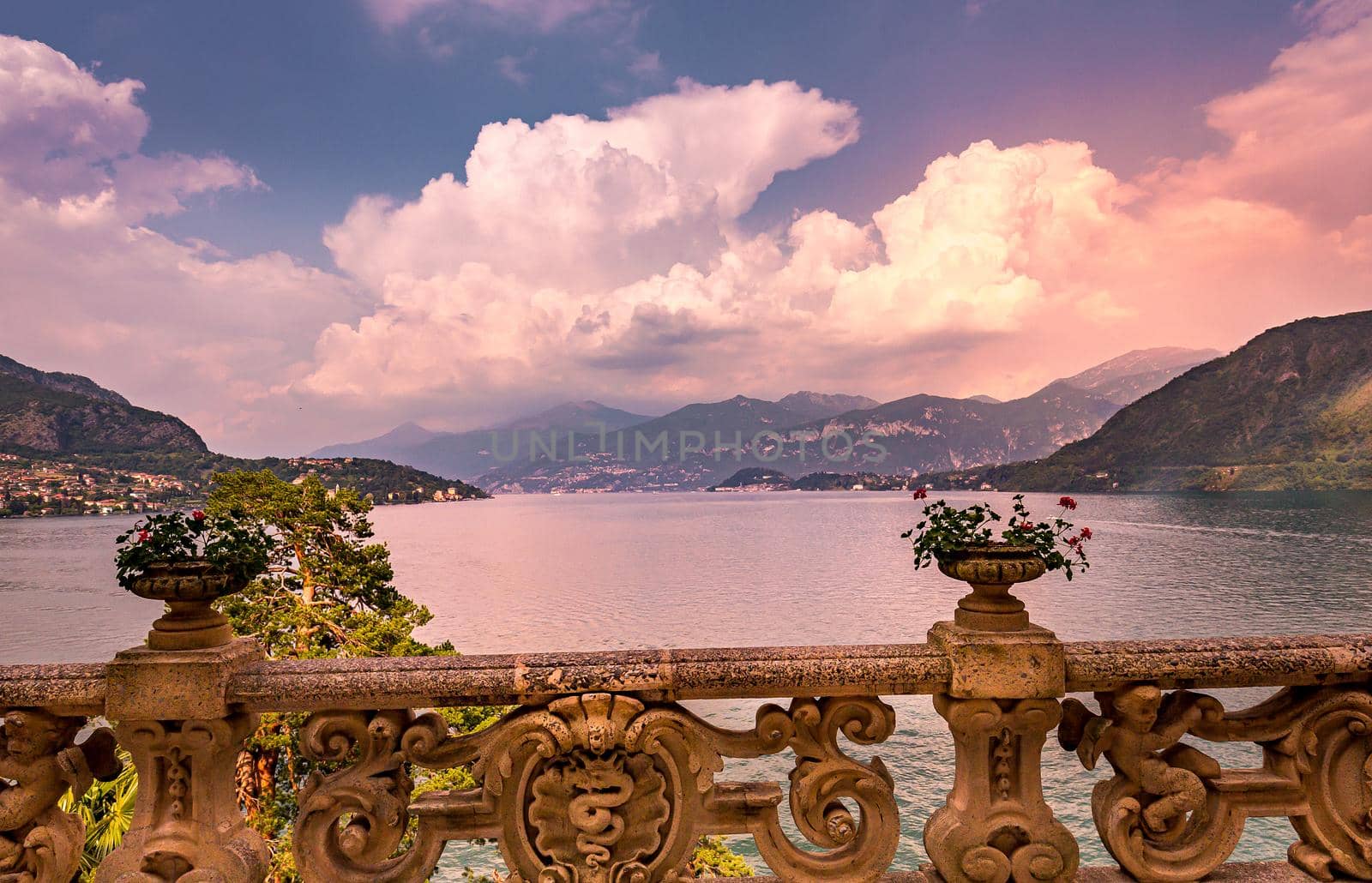 LENNO, ITALY, JUNE 04, 2019 : exteriors of villa del Balbianello, on lake Como, june 04, 2019, in Lenno, italy