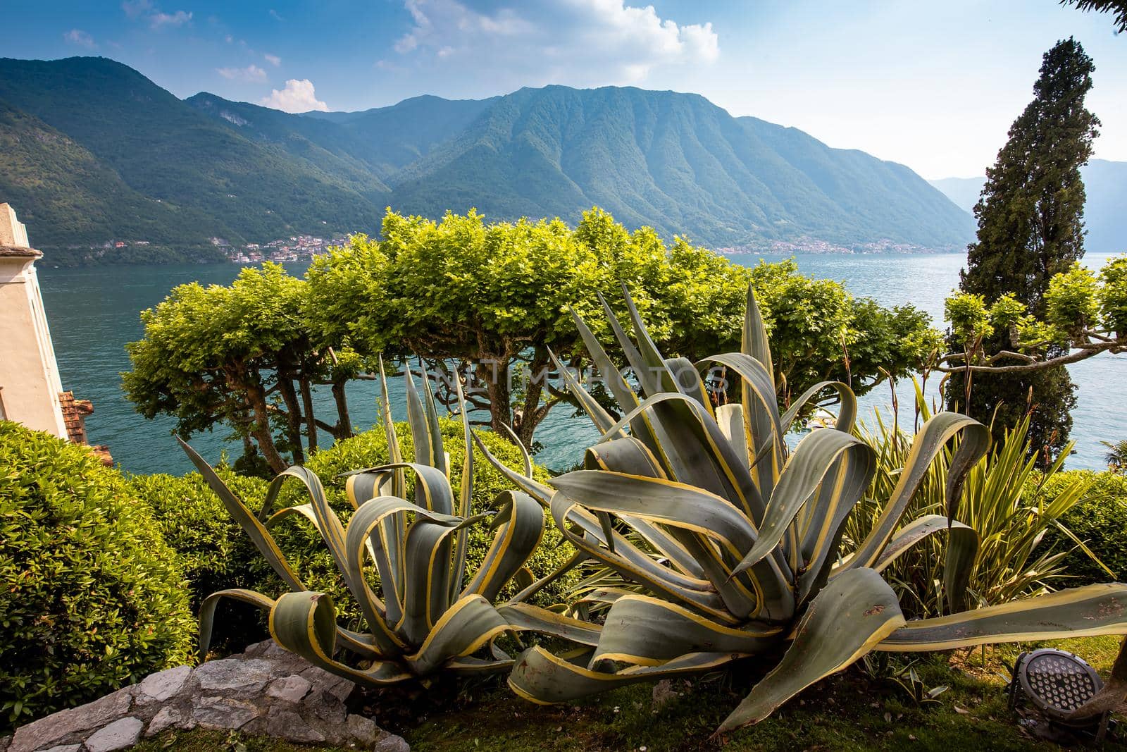 LENNO, ITALY, JUNE 04, 2019 : exteriors of villa del Balbianello, on lake Como, june 04, 2019, in Lenno, italy