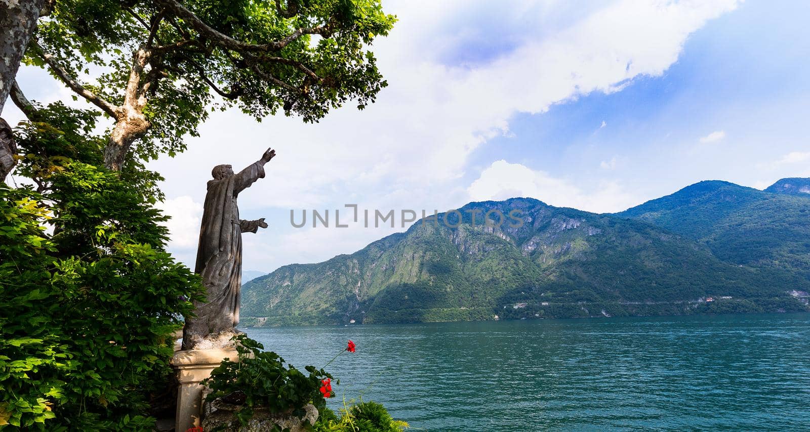 LENNO, ITALY, JUNE 04, 2019 : exteriors of villa del Balbianello, on lake Como, june 04, 2019, in Lenno, italy