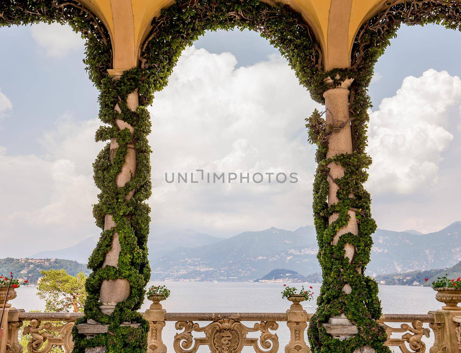 LENNO, ITALY, JUNE 04, 2019 : exteriors of villa del Balbianello, on lake Como, june 04, 2019, in Lenno, italy