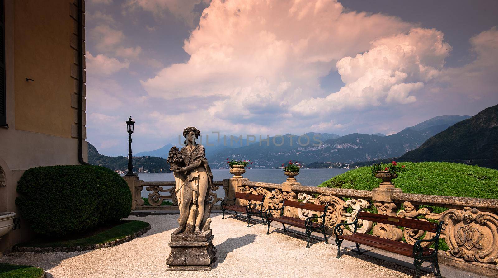 LENNO, ITALY, JUNE 04, 2019 : exteriors of villa del Balbianello, on lake Como, june 04, 2019, in Lenno, italy