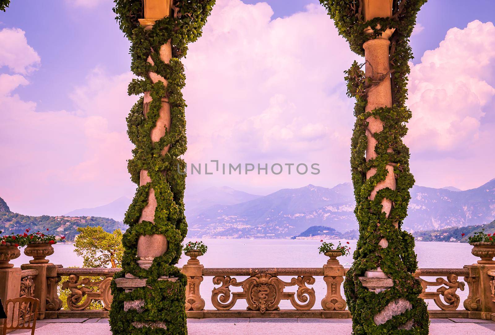 LENNO, ITALY, JUNE 04, 2019 : exteriors of villa del Balbianello, on lake Como, june 04, 2019, in Lenno, italy