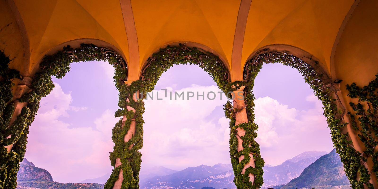 LENNO, ITALY, JUNE 04, 2019 : exteriors of villa del Balbianello, on lake Como, june 04, 2019, in Lenno, italy