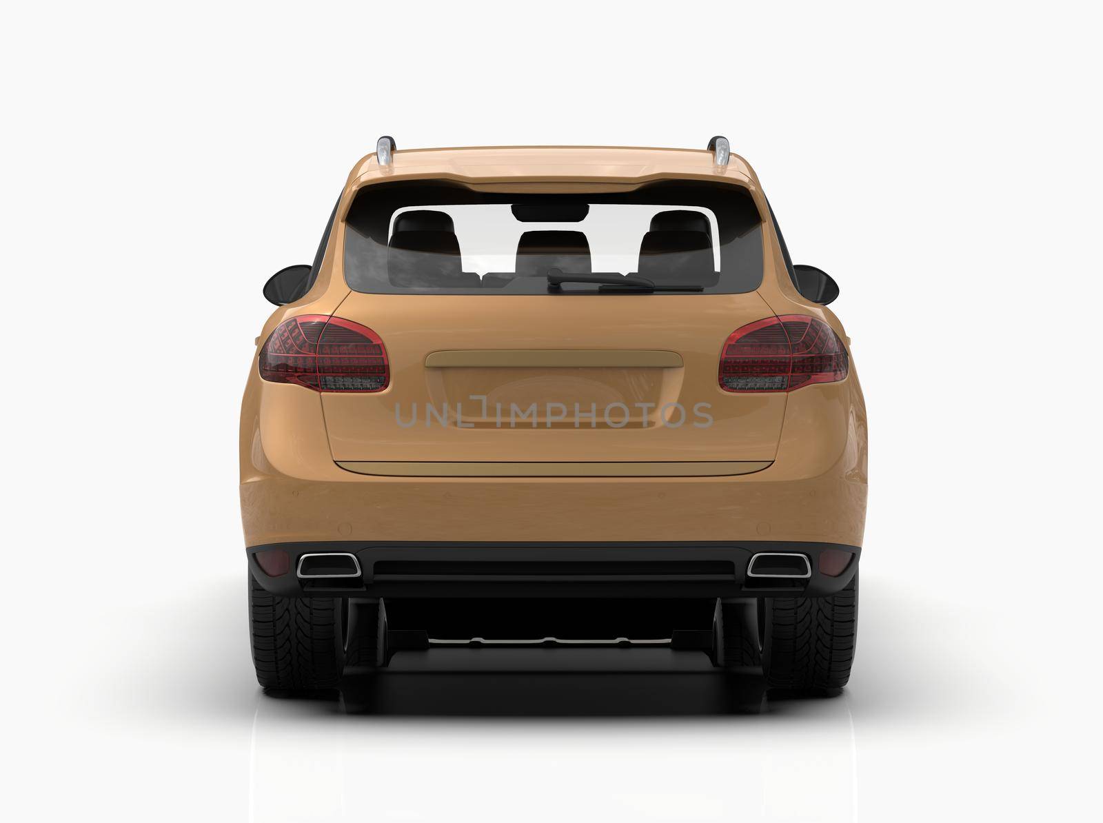 Generic and Brandless Luxury SUV Isolated on White 3d Illustration, Contemporary SUV Studio, Dealership Automobile Industry, Auto Transport, Infographics Automotive Background, City Vehicle Template