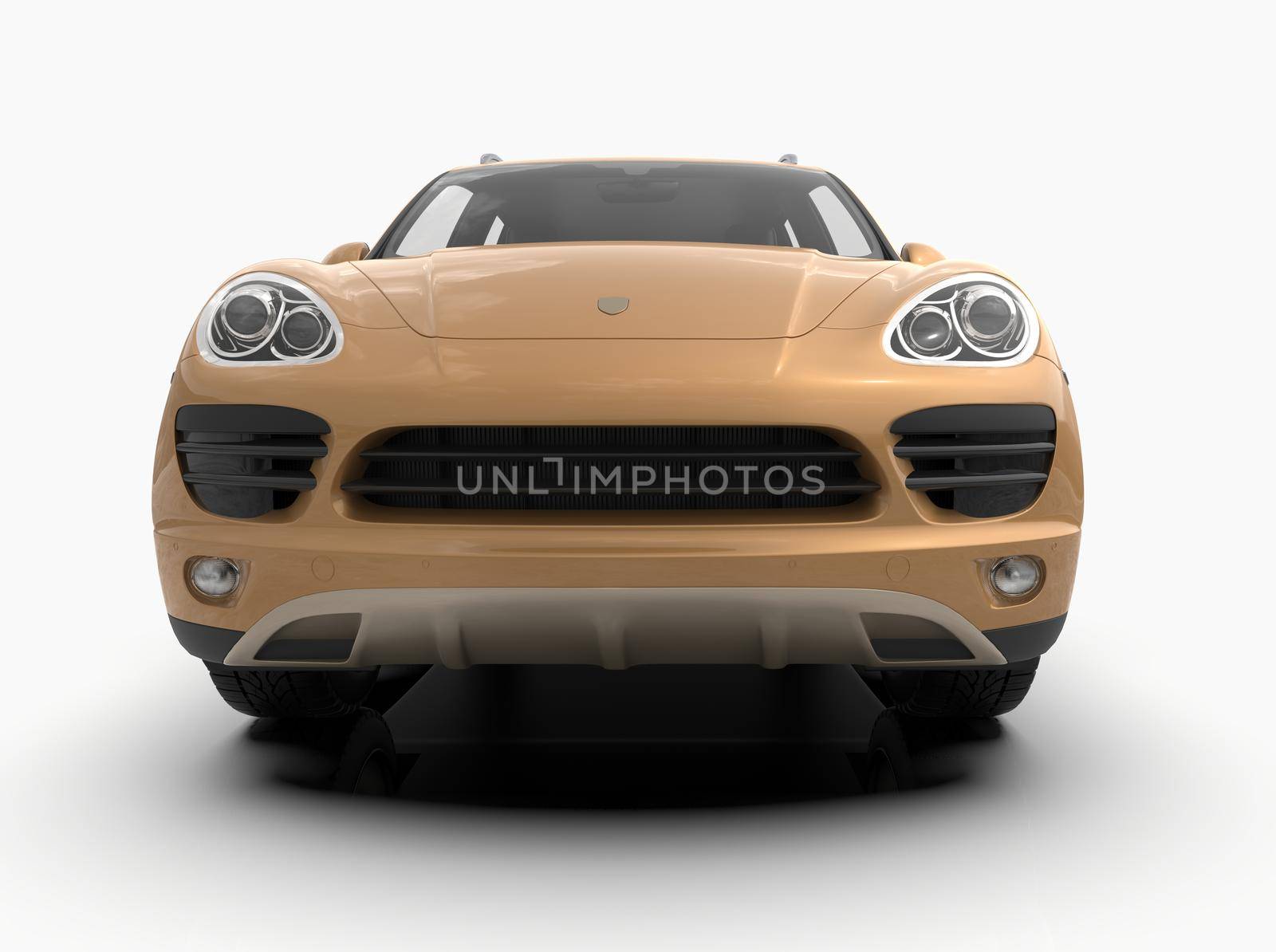 Generic and Brandless Luxury SUV Isolated on White 3d Illustration, Contemporary SUV Studio, Dealership Automobile Industry, Auto Transport, Infographics Automotive Background, City Vehicle Template