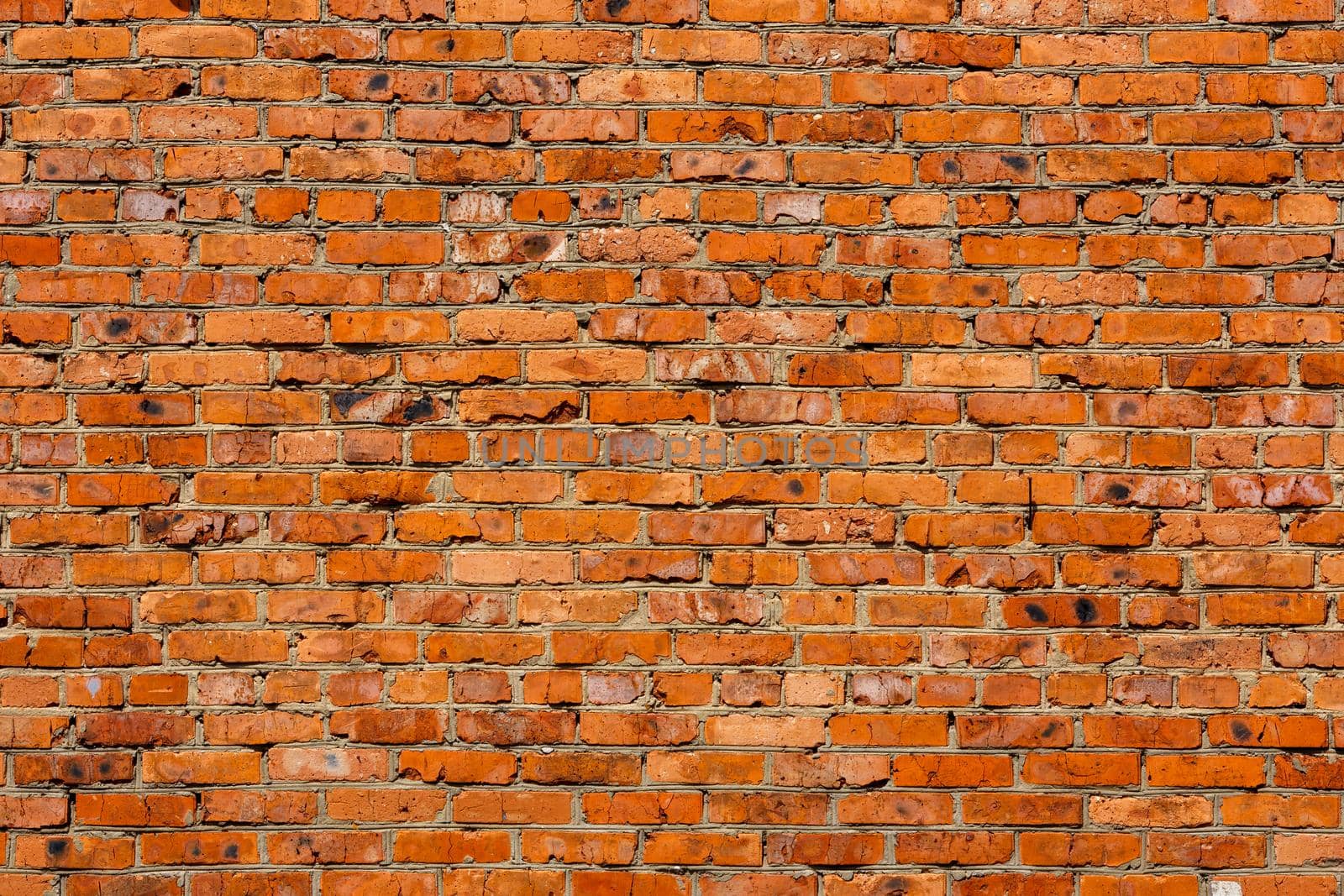 red brick flat wall background and texture.