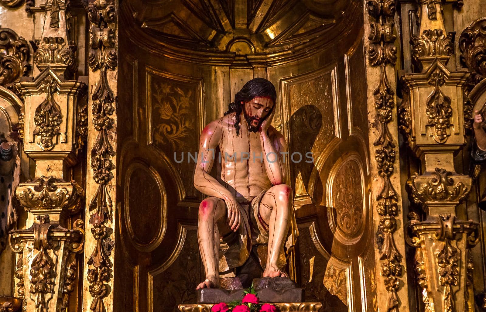 SEVILLE, ANDALUSIA, SPAIN, MAY, 21, 2017 : interiors  of  El Salvador church, may 21, 2017, in Seville, andalusia, spain