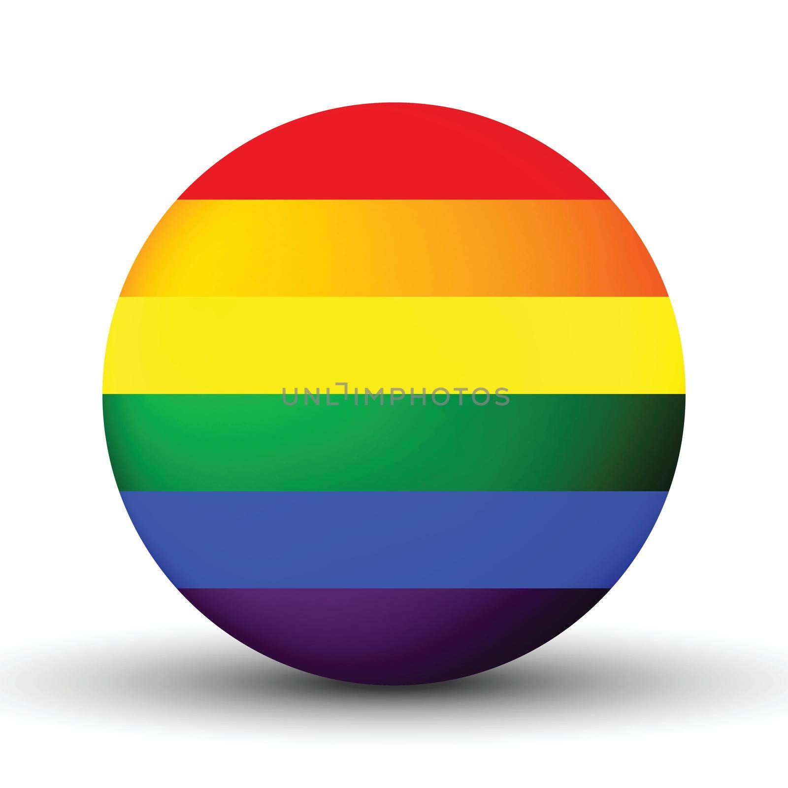 Glass light ball with flag of LGBT. Round sphere, template icon. Glossy realistic ball, 3D abstract vector illustration.Love wins. LGBT symbol sticker in rainbow colors. Gay pride collection by allaku