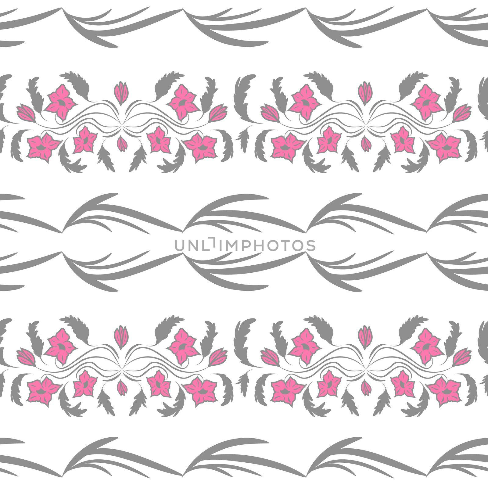 seamless floral folk pattern. slavic european style, bright colors, dark background. decorative flowers and ornaments, symmetric layout for interior or fashion textiles.