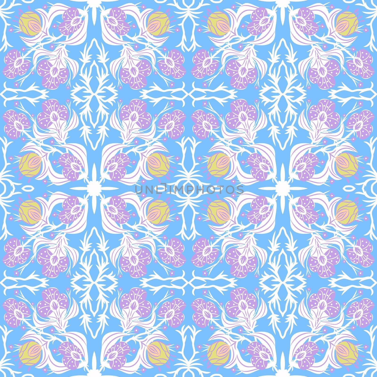 Geometric floral pattern in damask style