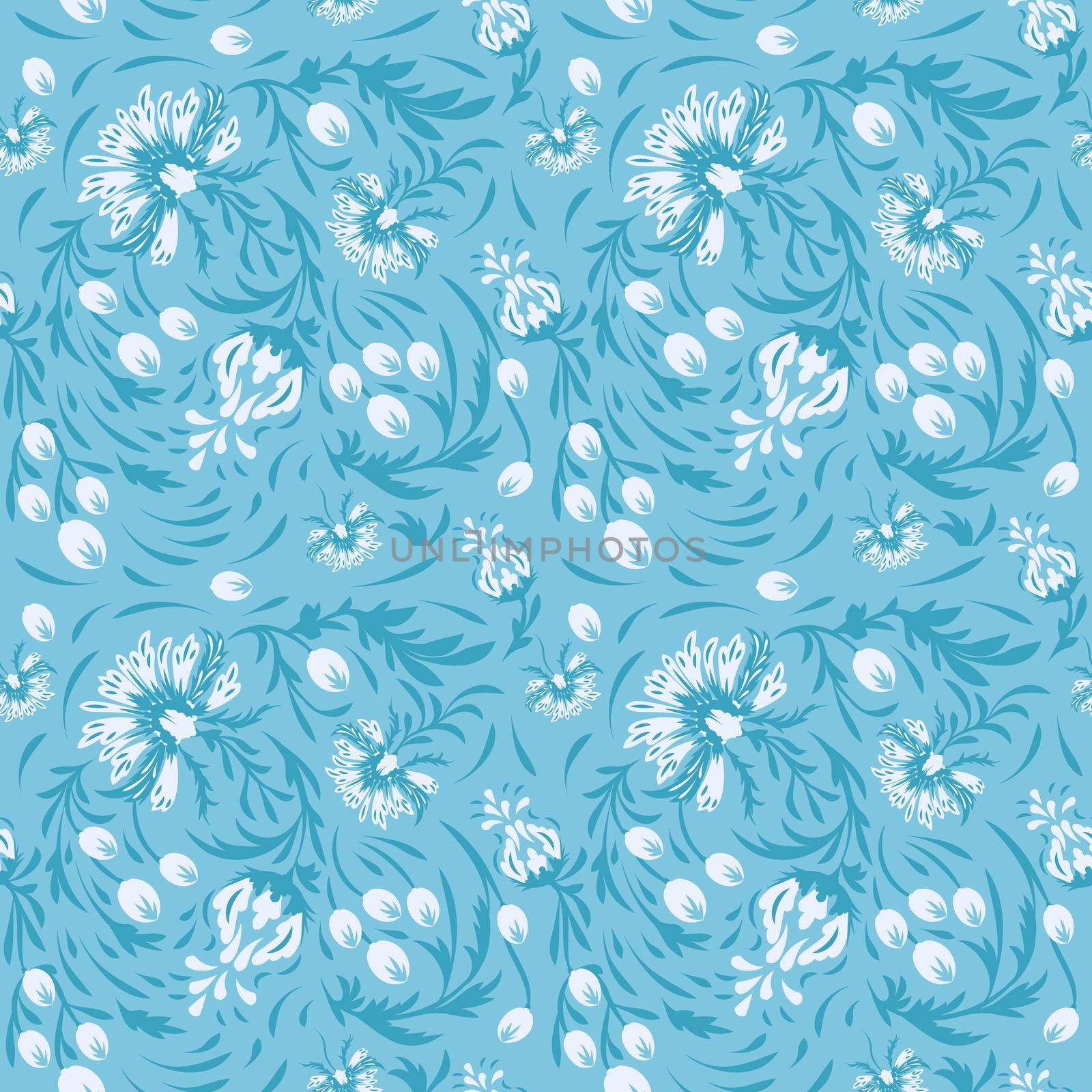 seamless floral folk pattern. slavic european style, bright colors, dark background. decorative flowers and ornaments, symmetric layout for interior or fashion textiles.