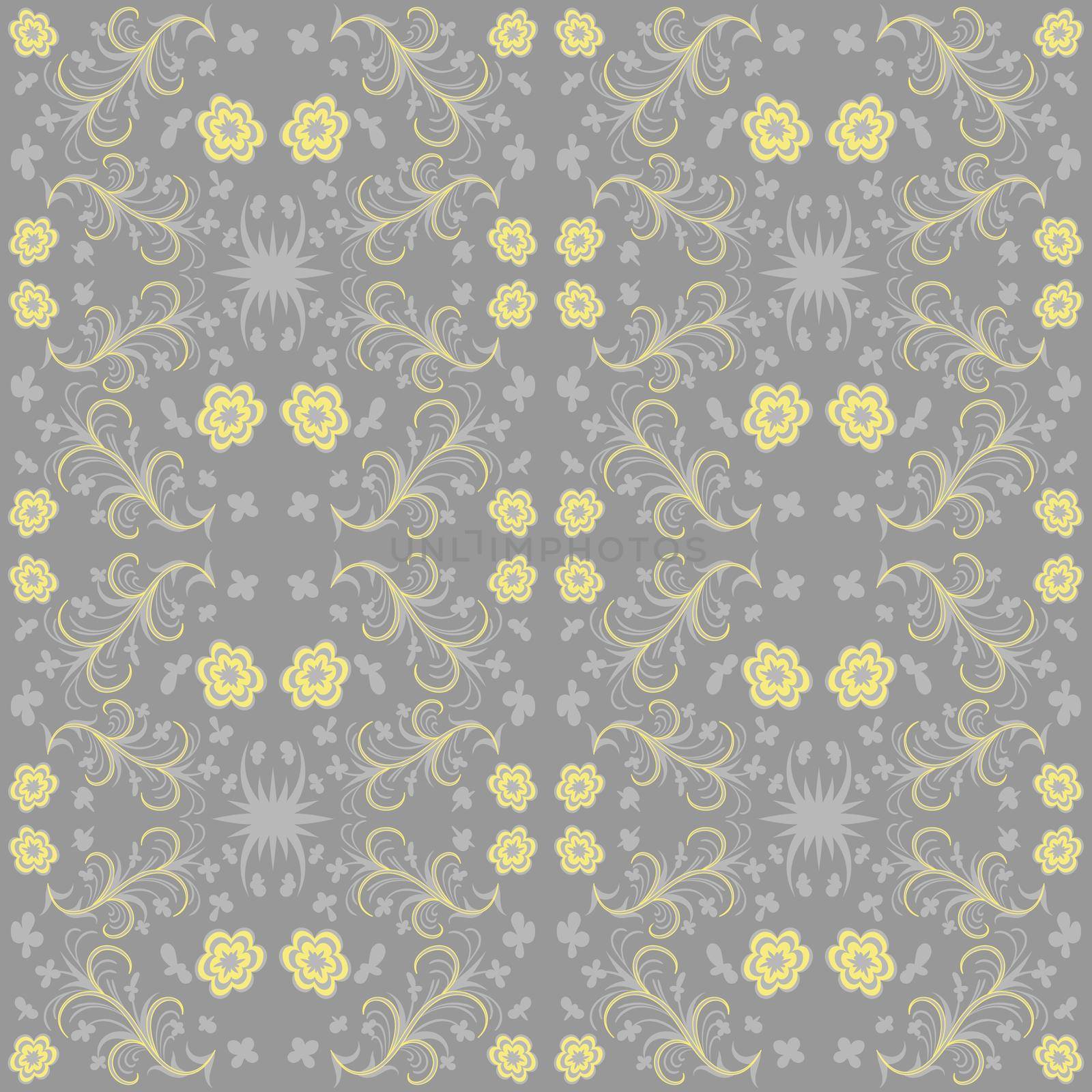 Floral fantasy damask seamless pattern by eskimos