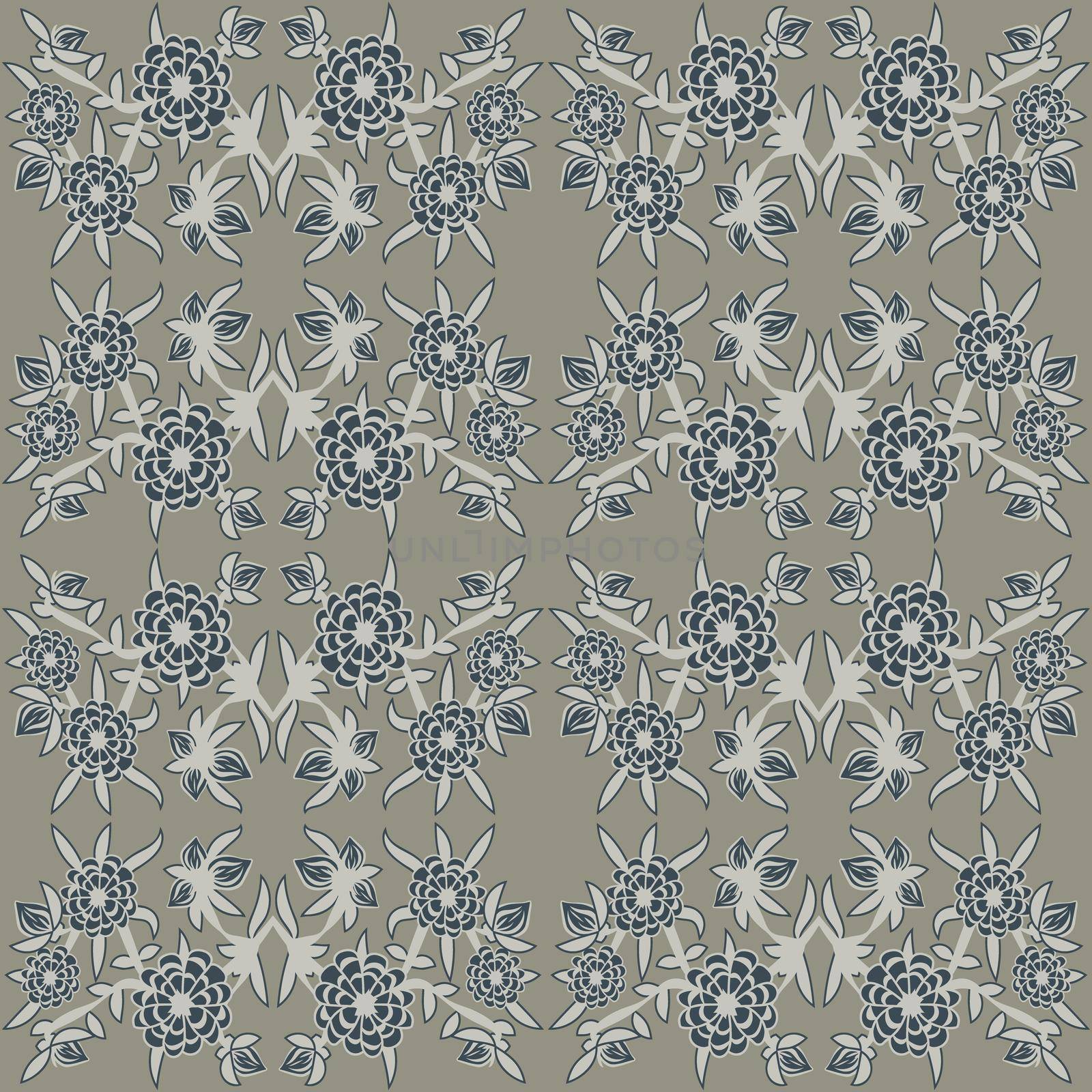Floral damask. Seamless textile pattern by eskimos