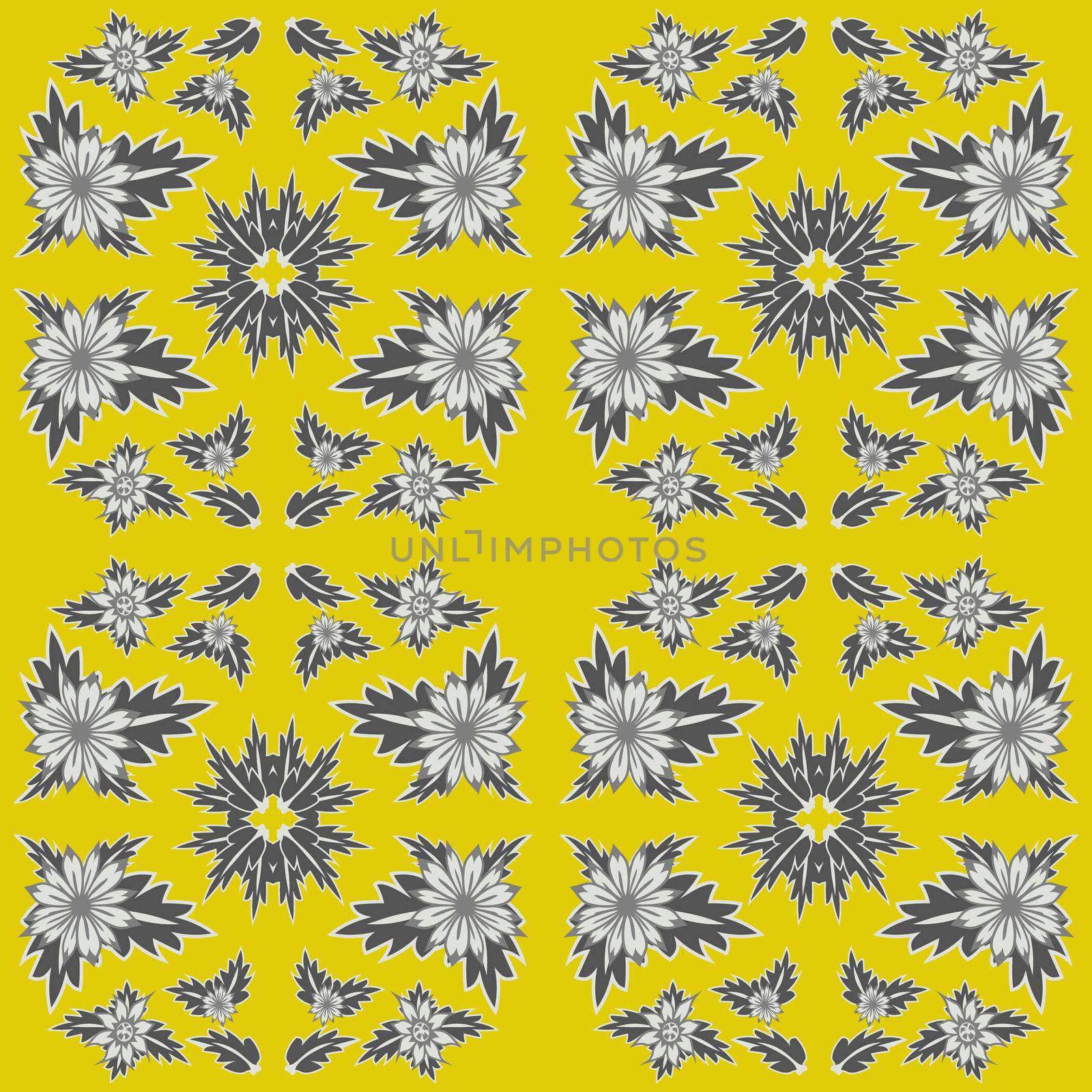 Floral damask. Seamless textile pattern by eskimos