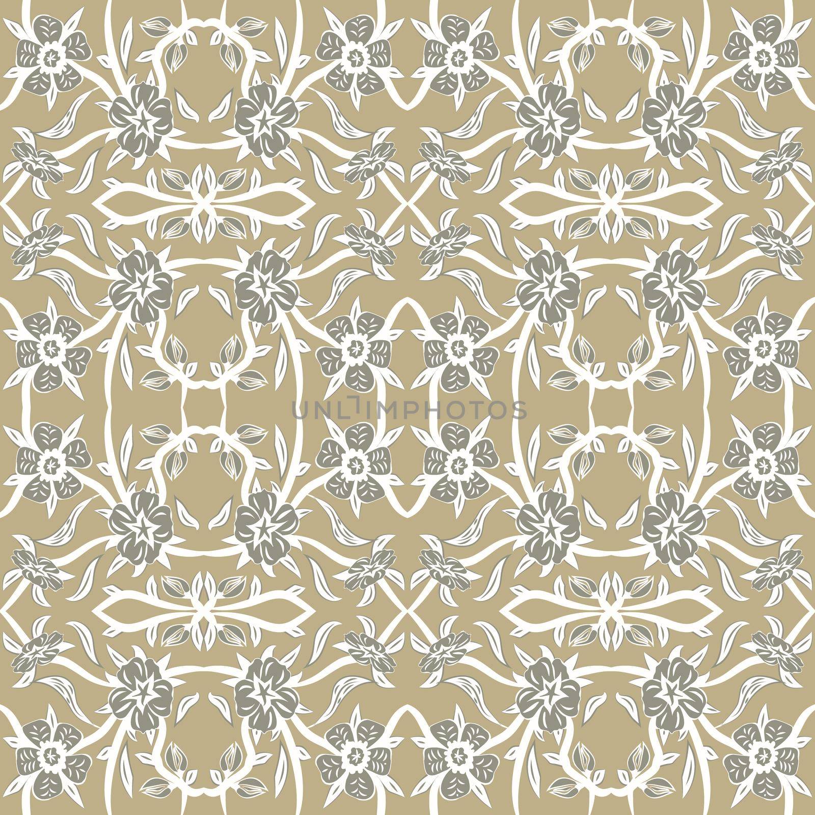 Floral damask seamless pattern paisley by eskimos