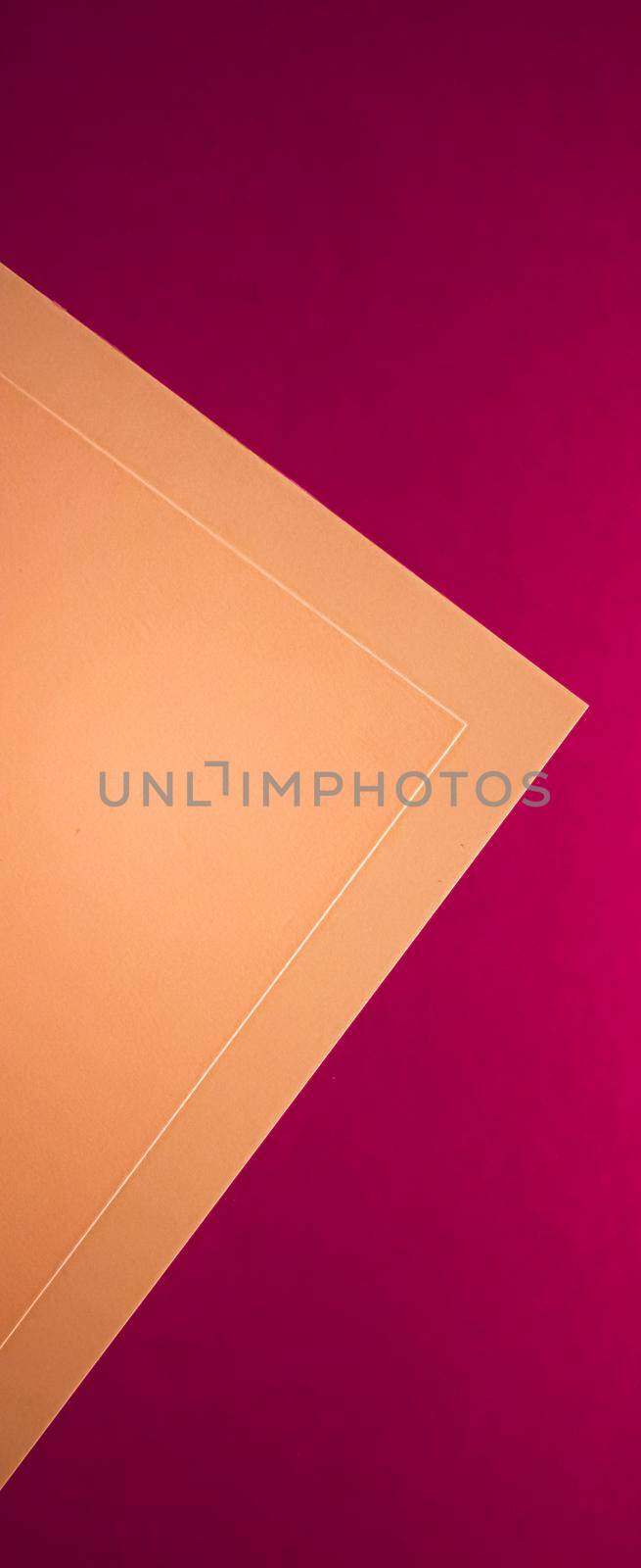 Blank A4 paper, brown on pink background as office stationery flatlay, luxury branding flat lay and brand identity design for mockup by Anneleven