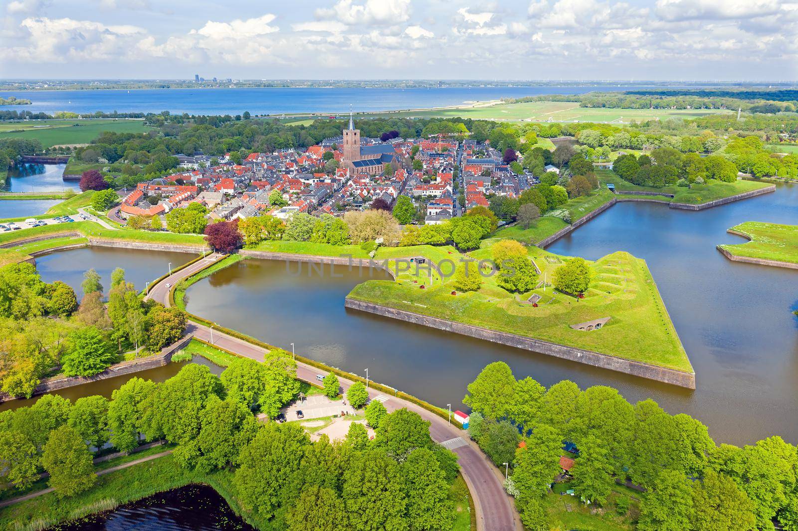 Aerial from the city Naarden in the Netherlands