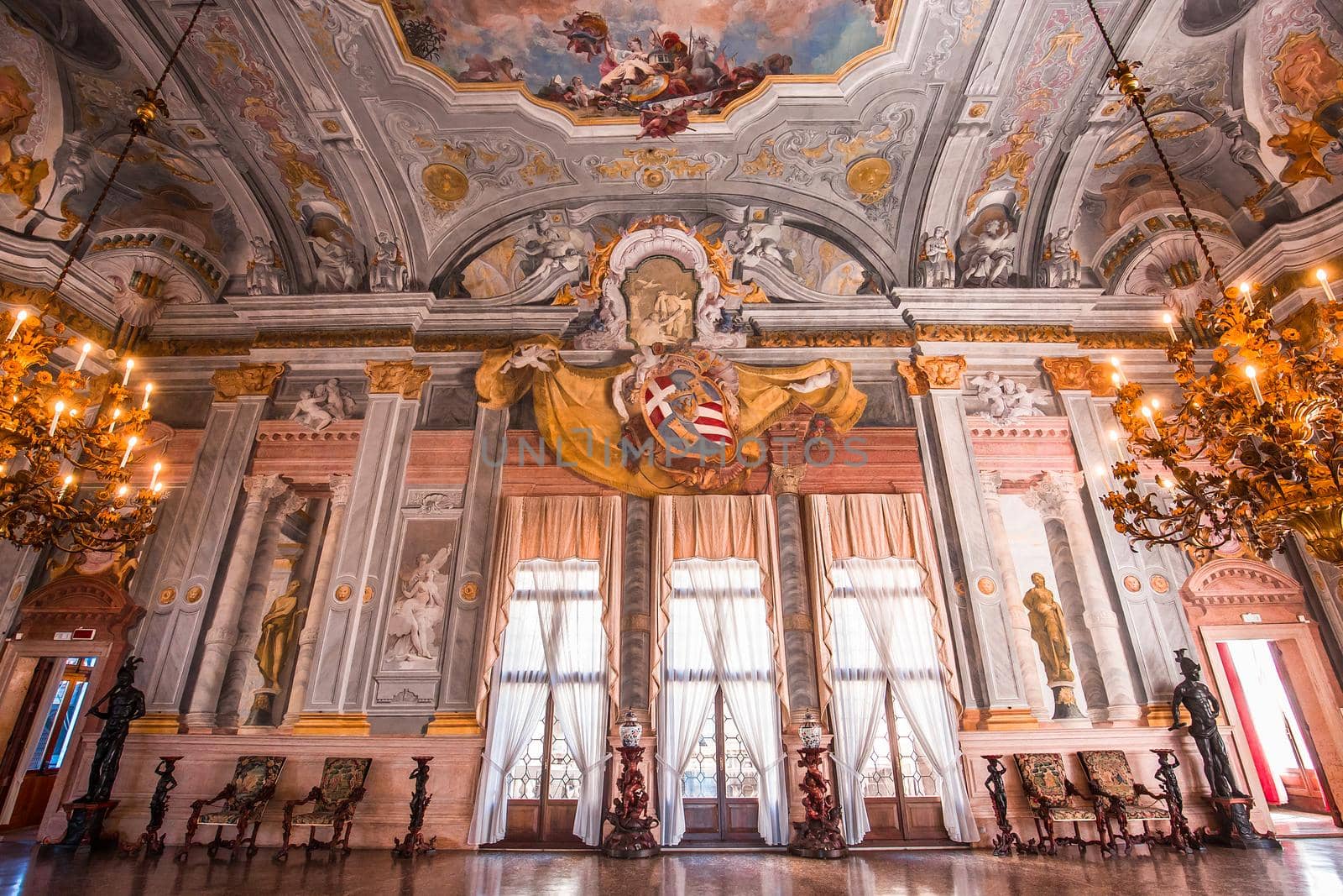 interiors of the Ca' Rezzonico palace, Venice, Italy by photogolfer