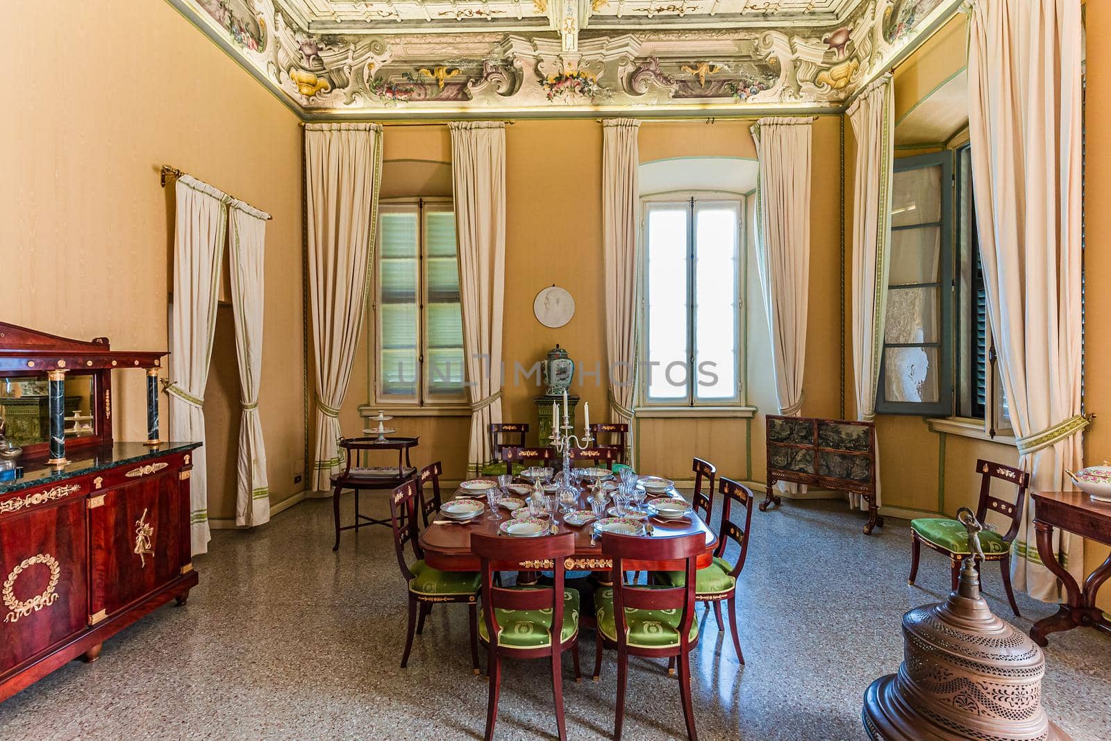 TREMEZZO, ITALY, JUNE 03, 2019 : interiors of villa Carlotta, on lake Como, june 03, 2019, in Tremezzo, italy