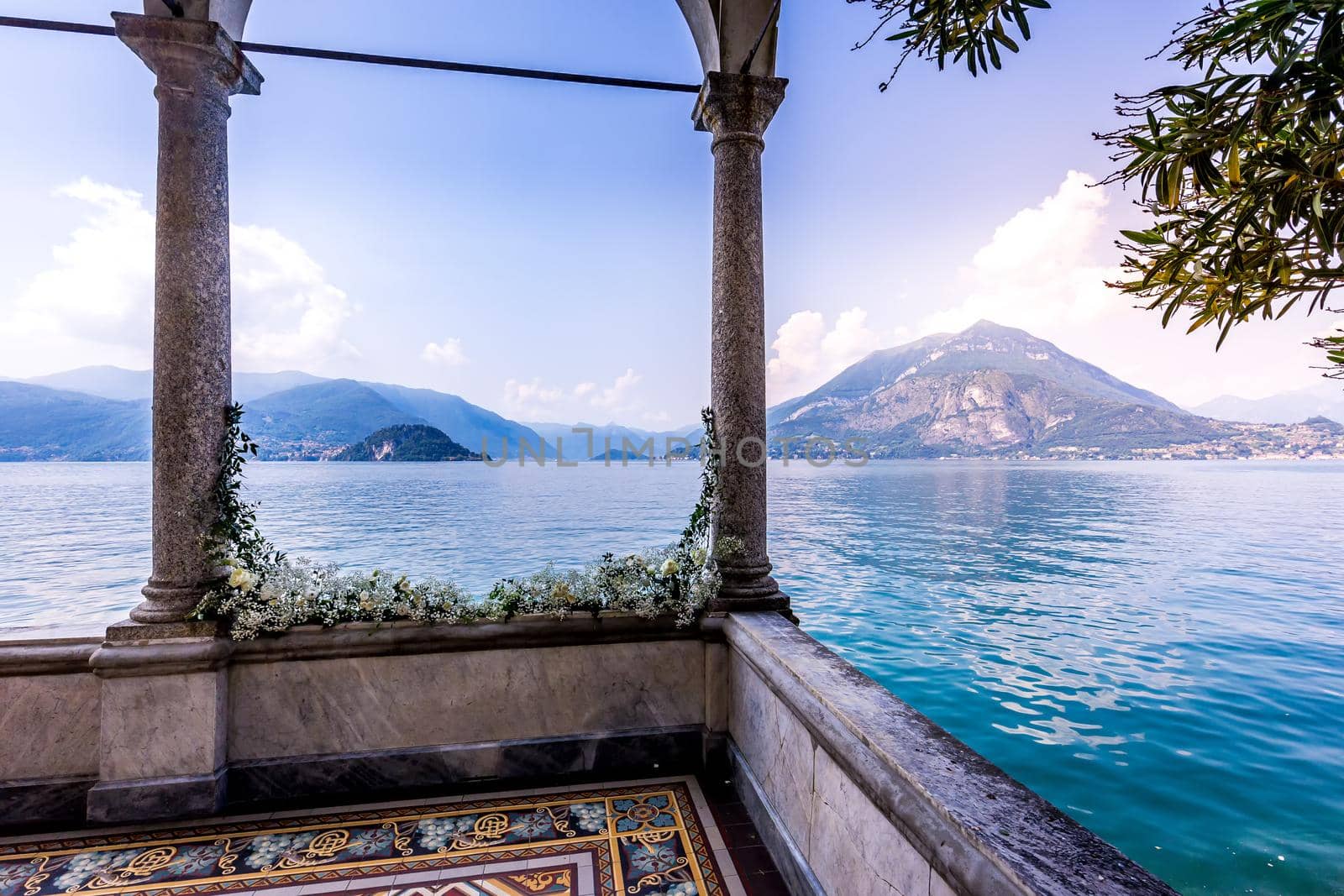 VARENNA, ITALY, JUNE 05, 2019 : exteriors and gardens of villa Monastero, on lake Como, june 05, 2019, in Varenna, italy