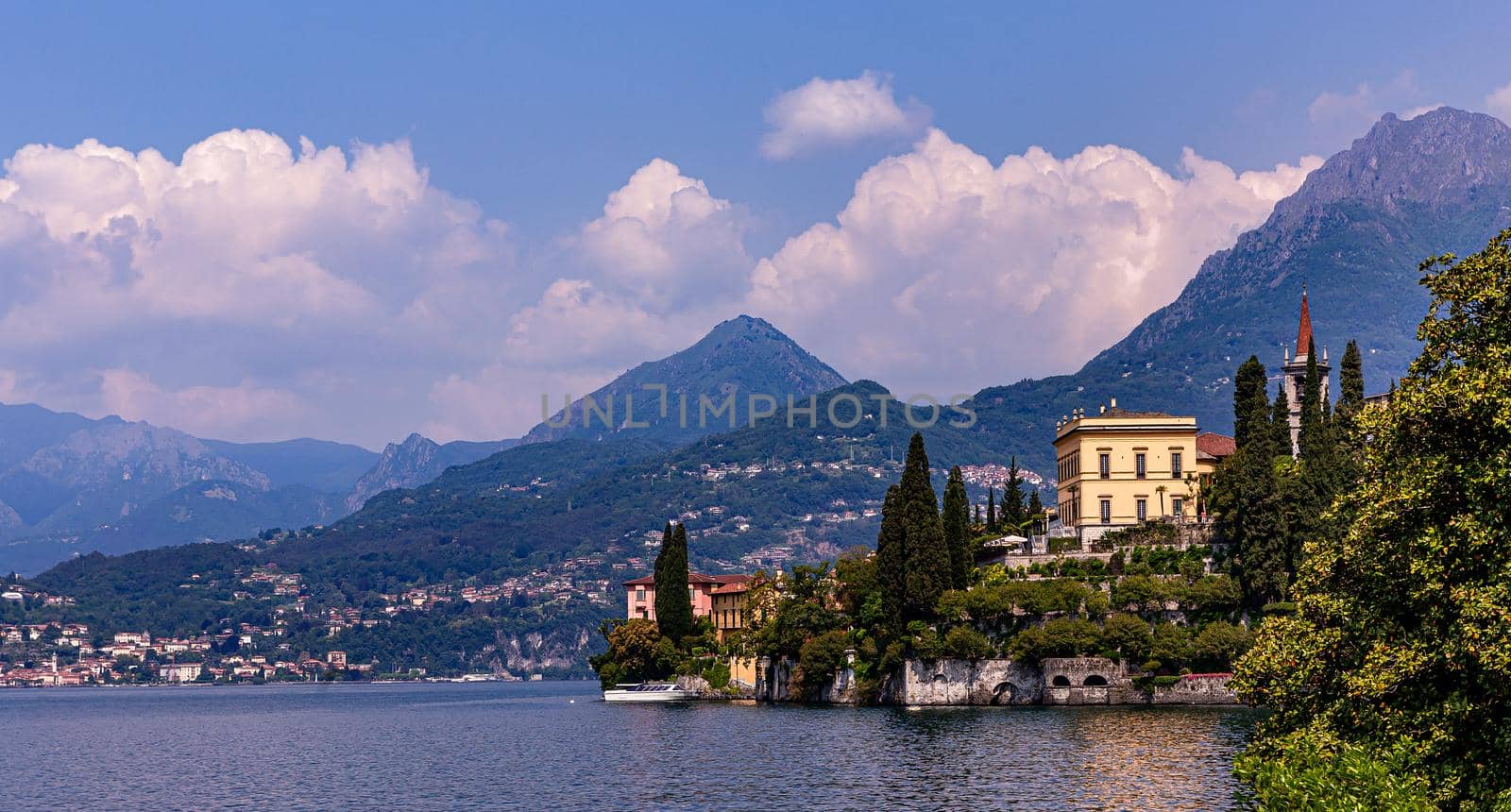 VARENNA, ITALY, JUNE 05, 2019 : exteriors and gardens of villa Monastero, on lake Como, june 05, 2019, in Varenna, italy