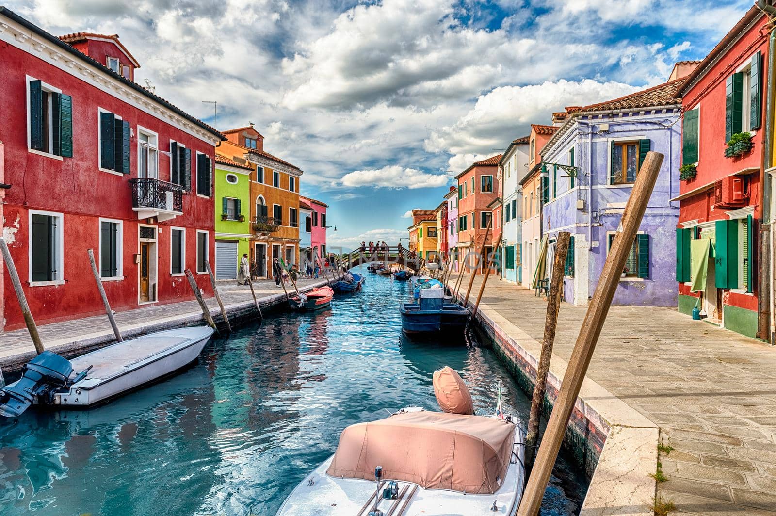 Colorful houses along the canal, island of Burano, Venice, Italy by marcorubino