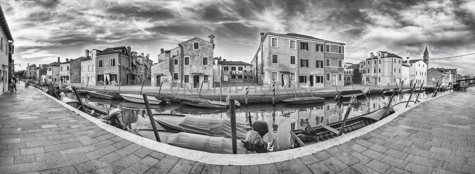 Picturesque architecture along the canal, island of Burano, Venice, Italy by marcorubino