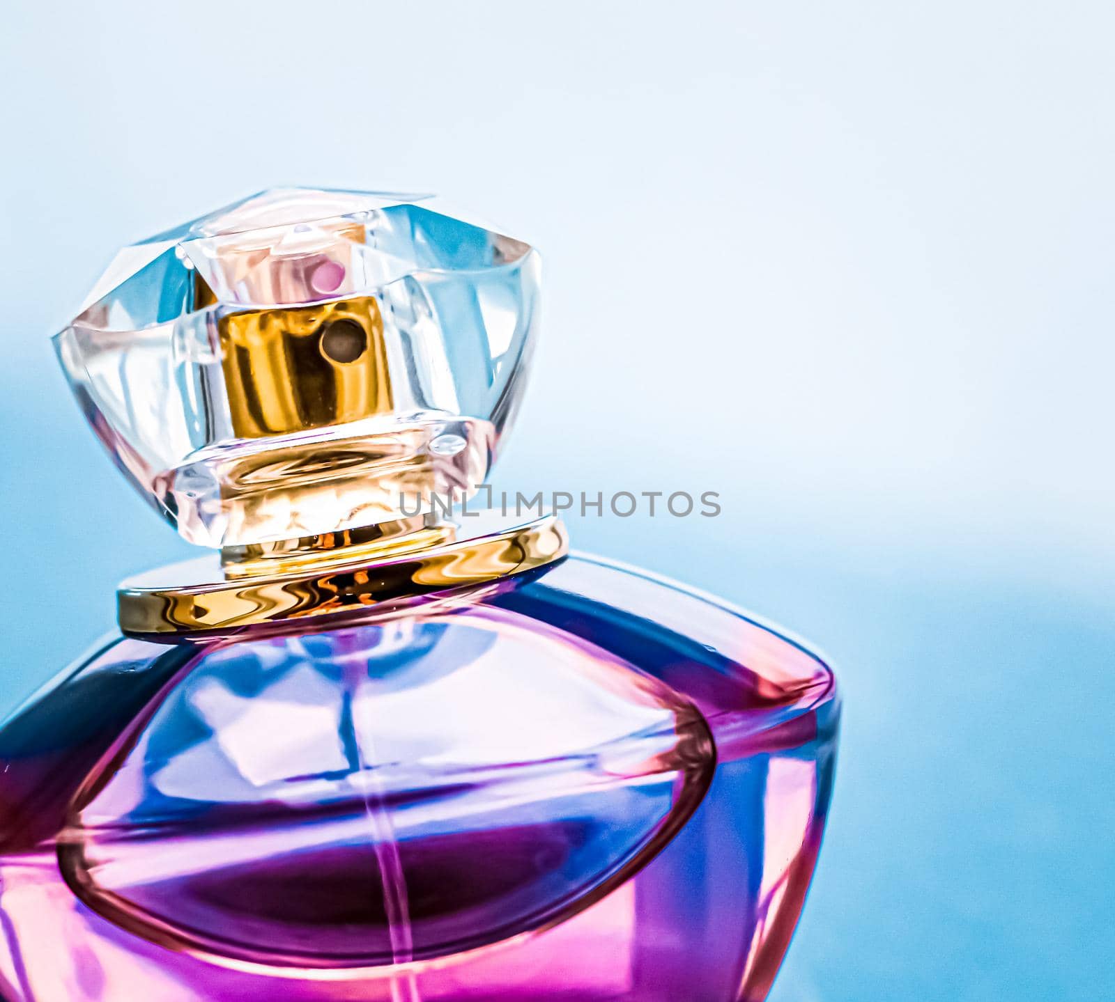 Perfume bottle on glossy background, sweet floral scent, glamour fragrance and eau de parfum as holiday gift and luxury beauty cosmetics brand design.