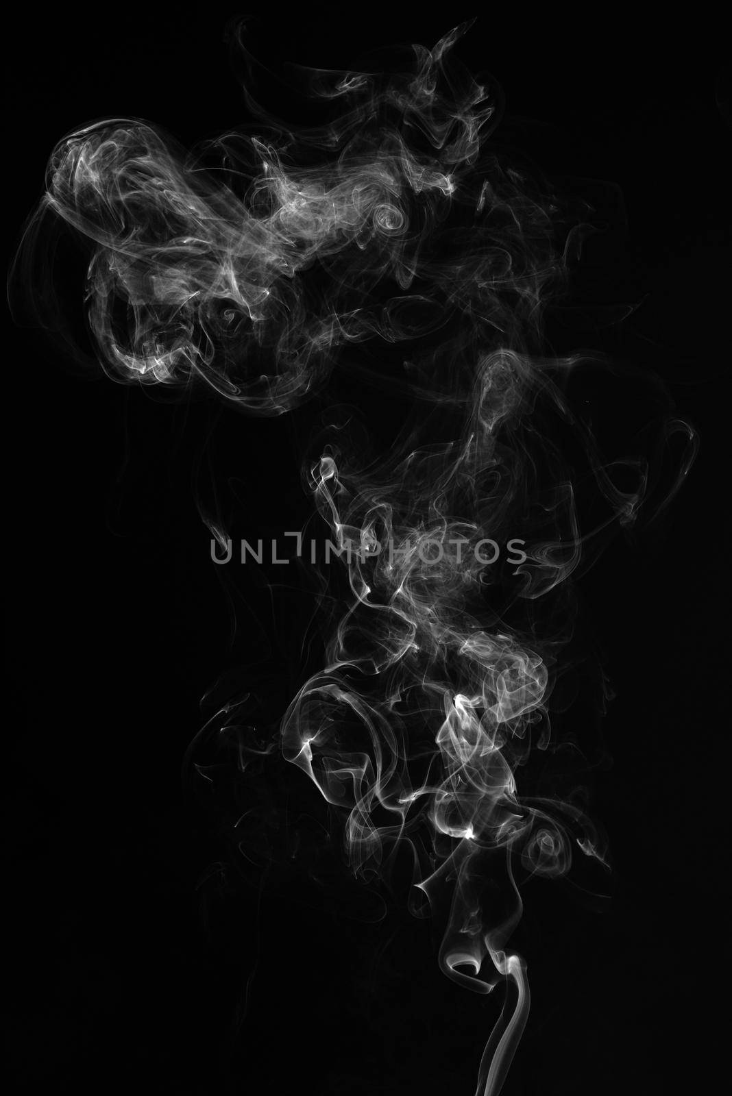 Smoke on a black background.