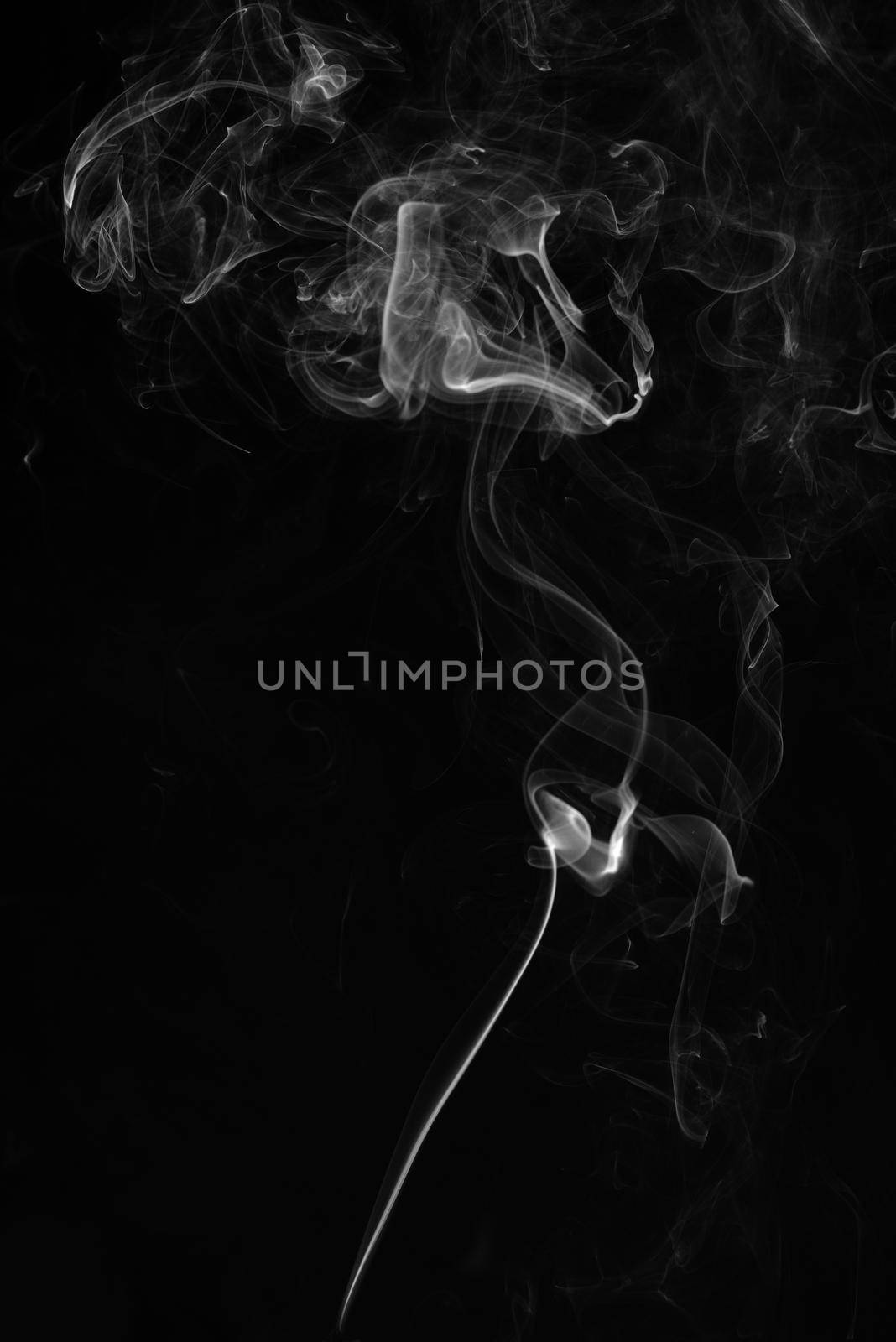 Smoke on a black background.