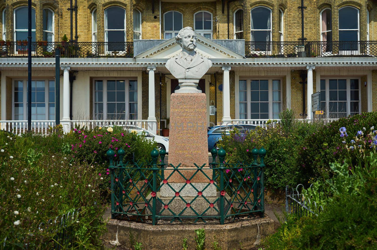 Ramsgate, United Kingdom - June 8, 2021: Memorial Bust of EW Pugin by ChrisWestPhoto