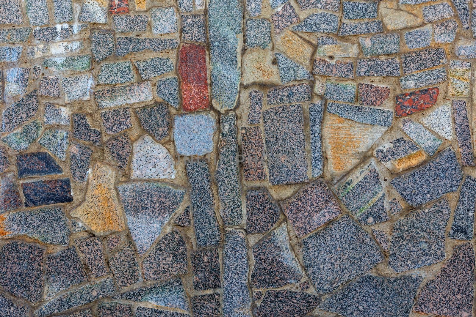 abstract flat texture and background of granite pieces mosaic.