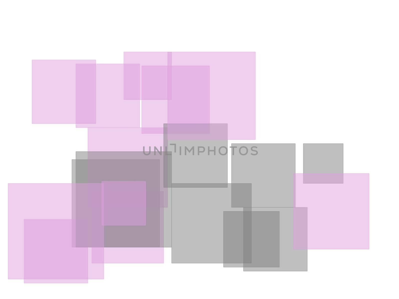 Abstract minimalist grey violet illustration with squares and white background
