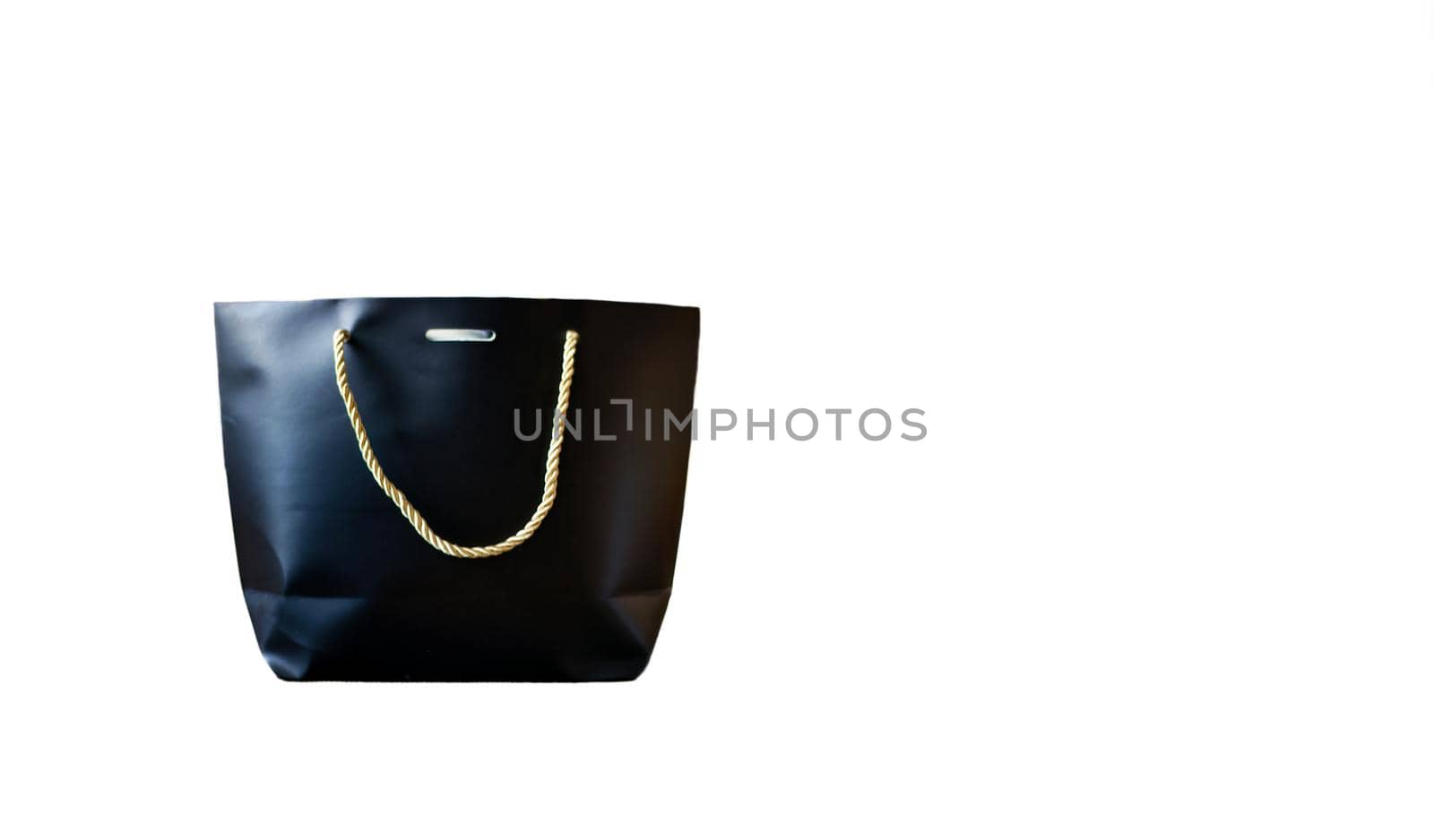 black women carry bag with string on side without any brand isolated on white background for copy paste text