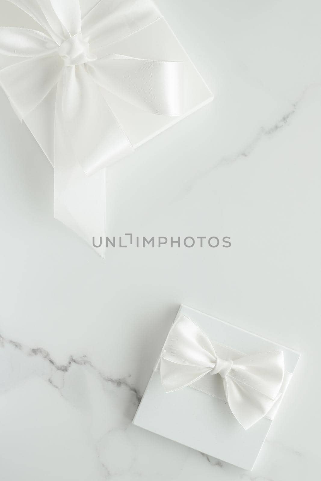 Romantic celebration, lifestyle and holiday present concept - Luxury wedding gifts on marble