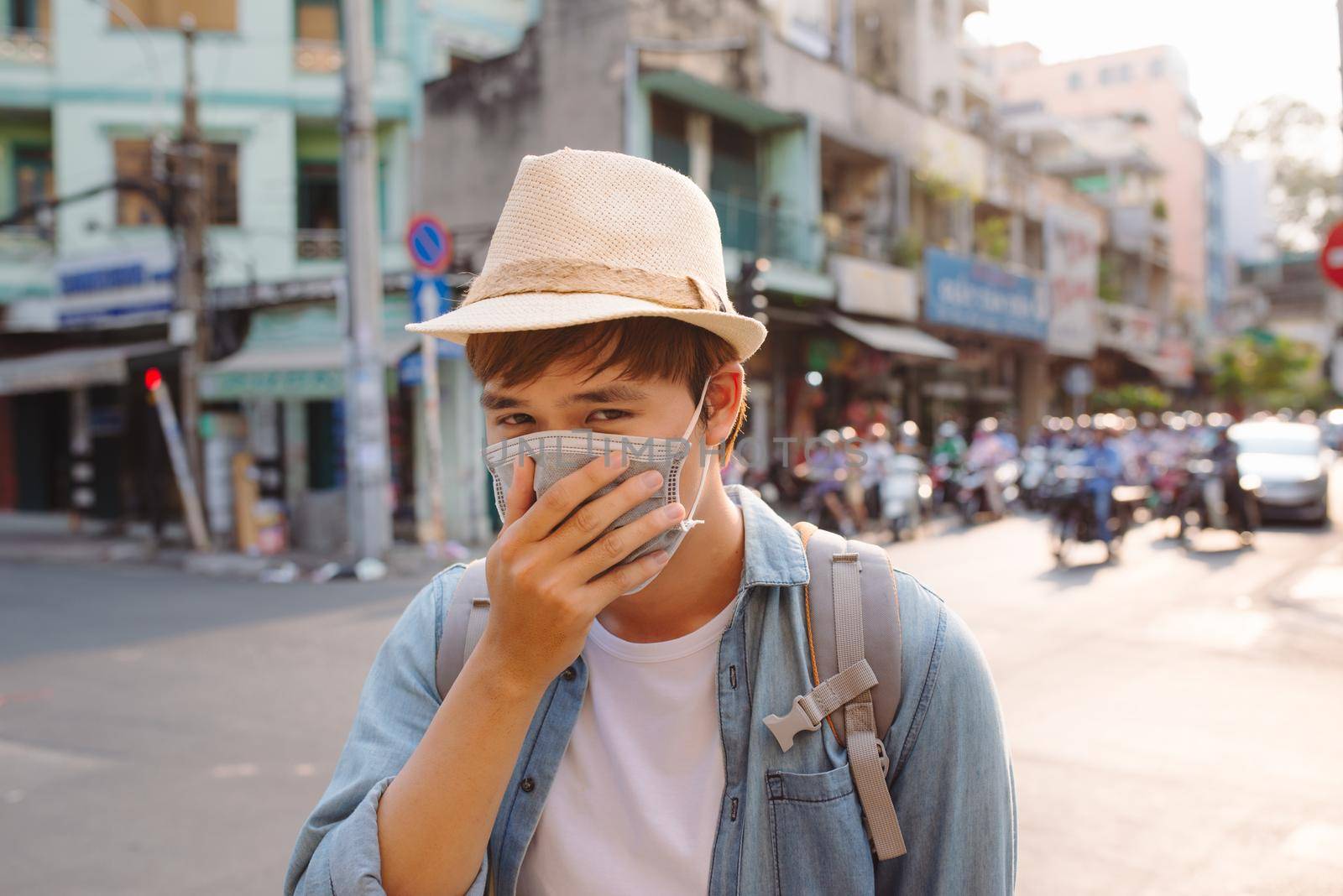 Vietnamese wearing face masks due to the pollution situation in Ho Chi Minh city