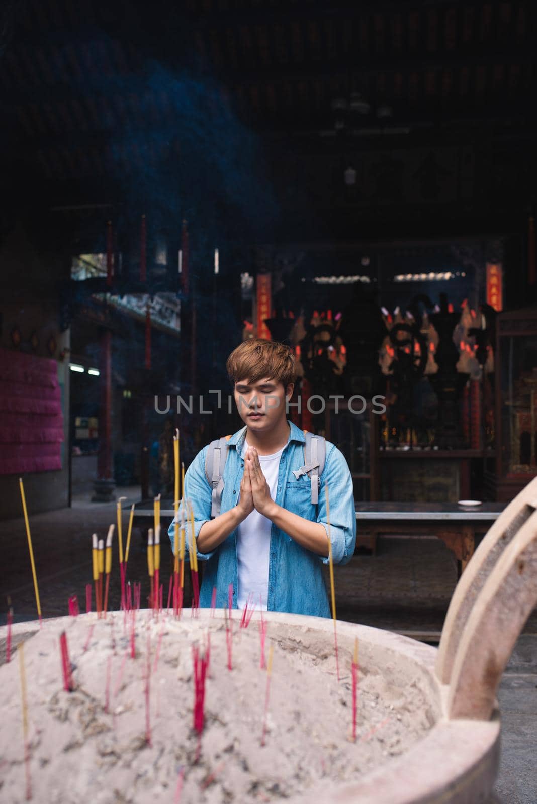 In Ho Chi Minh City, Vietnam, A bridge incense students an academic luck at Thien Hau Temple, Cholon, Ho Chi Minh City, Vietnam. by makidotvn