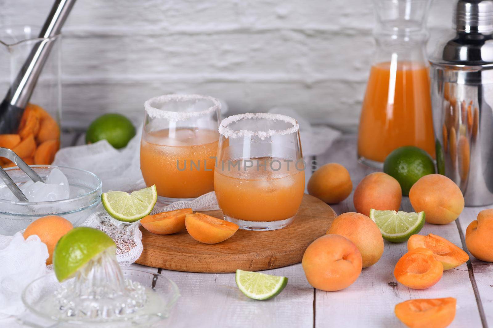 Apricot Margarita - made from freshly made from apricot juice, lime juice and tequila. Enjoy this light, refreshing, summer party cocktail