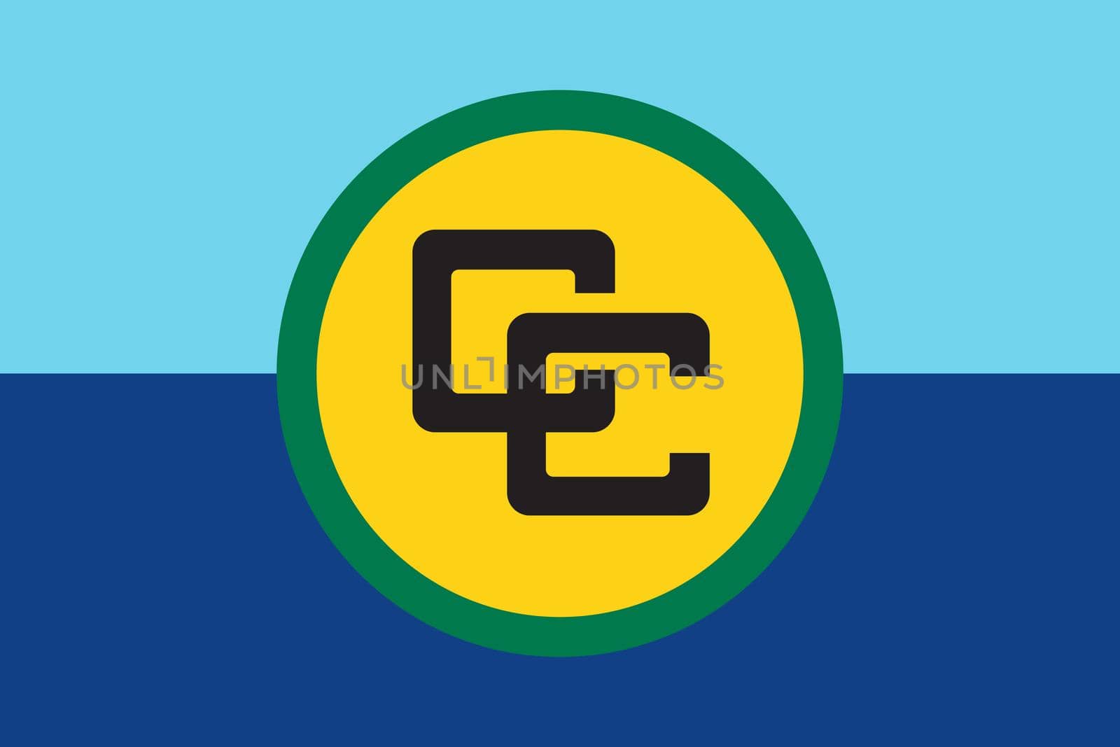 Caribbean Community flag in real proportions and colors, vector by gladder