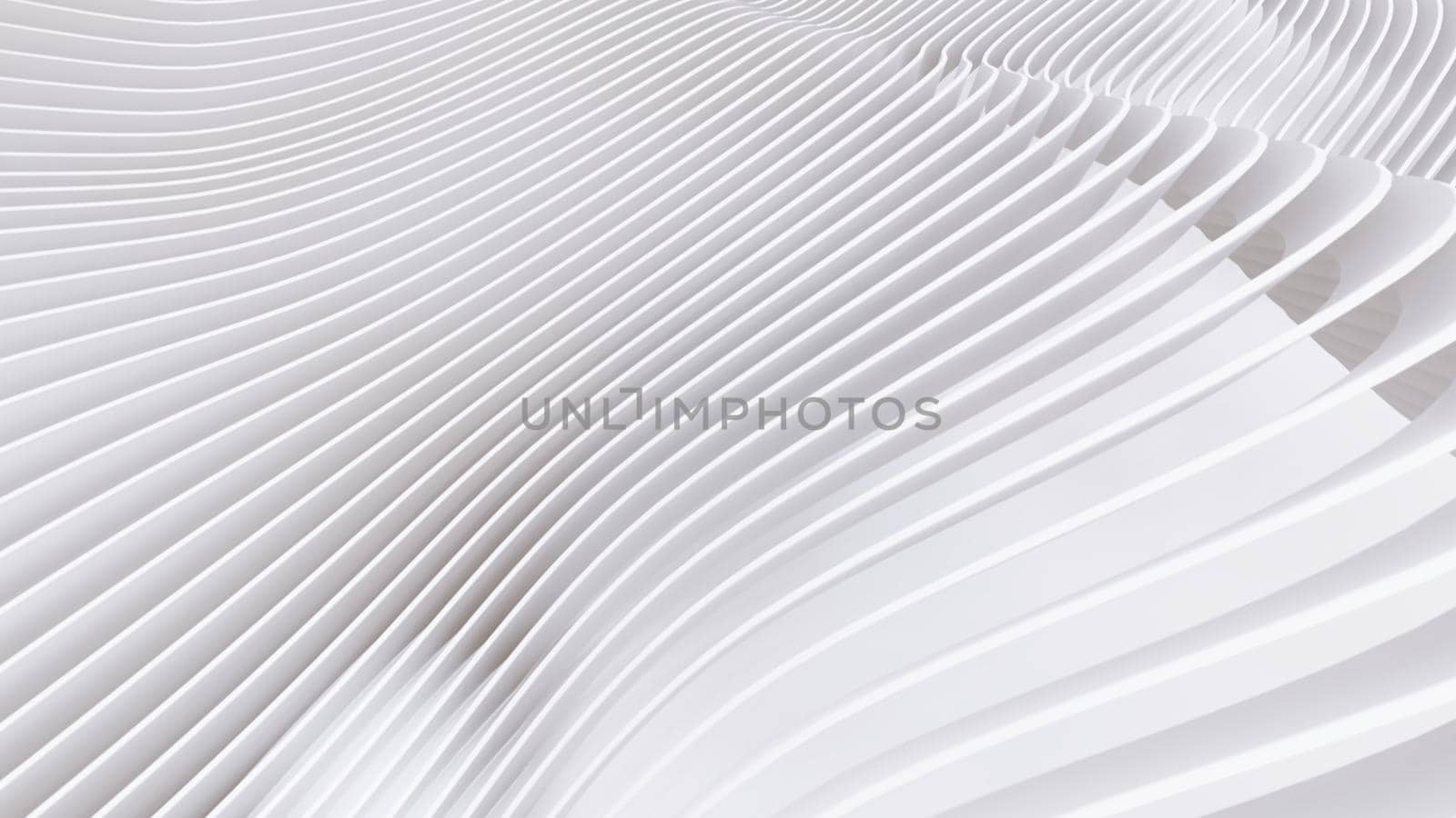 Abstract Curved Shapes. White Circular Background. Abstract background. 3d illustration