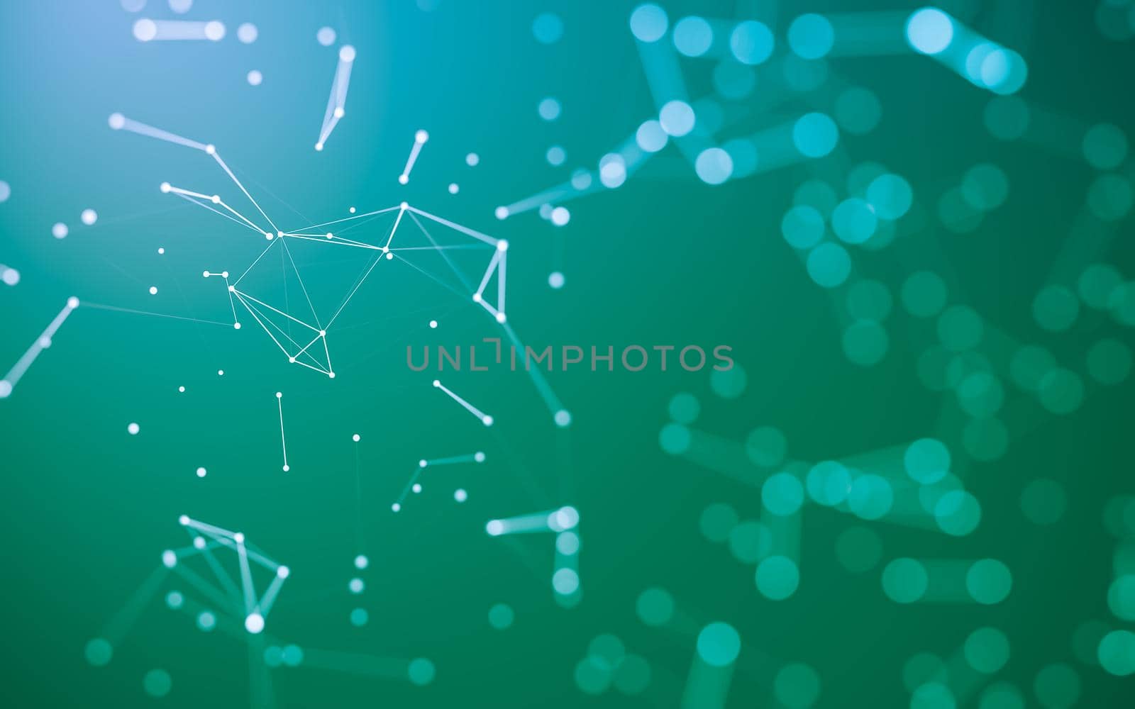 Abstract background. Molecules technology with polygonal shapes, connecting dots and lines. Connection structure. Big data visualization.